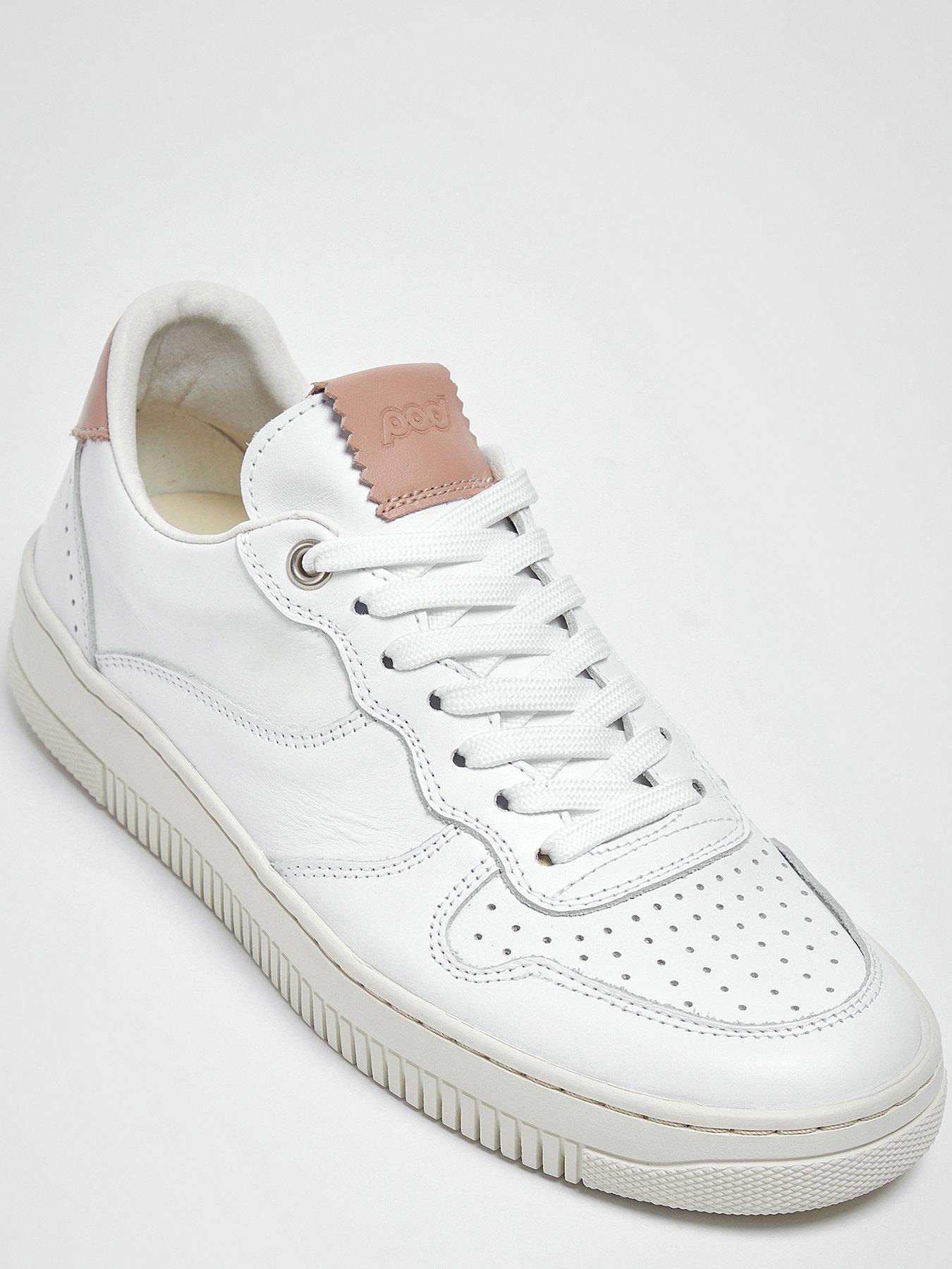  image of pod-bella-white-amp-pink-leather-trainers