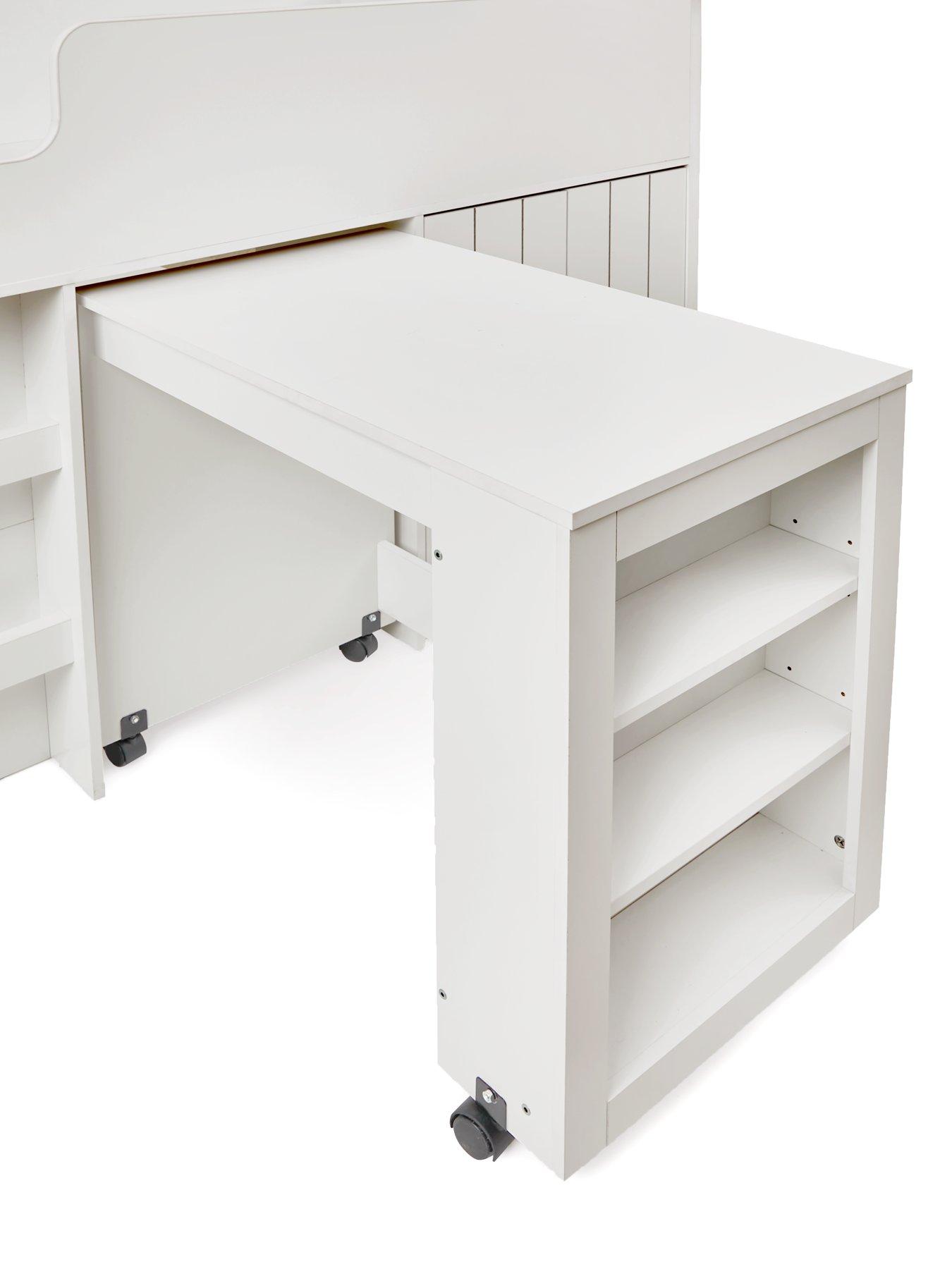  image of very-home-atlanta-mid-sleeper-bed-with-storage-and-pull-out-desk-white