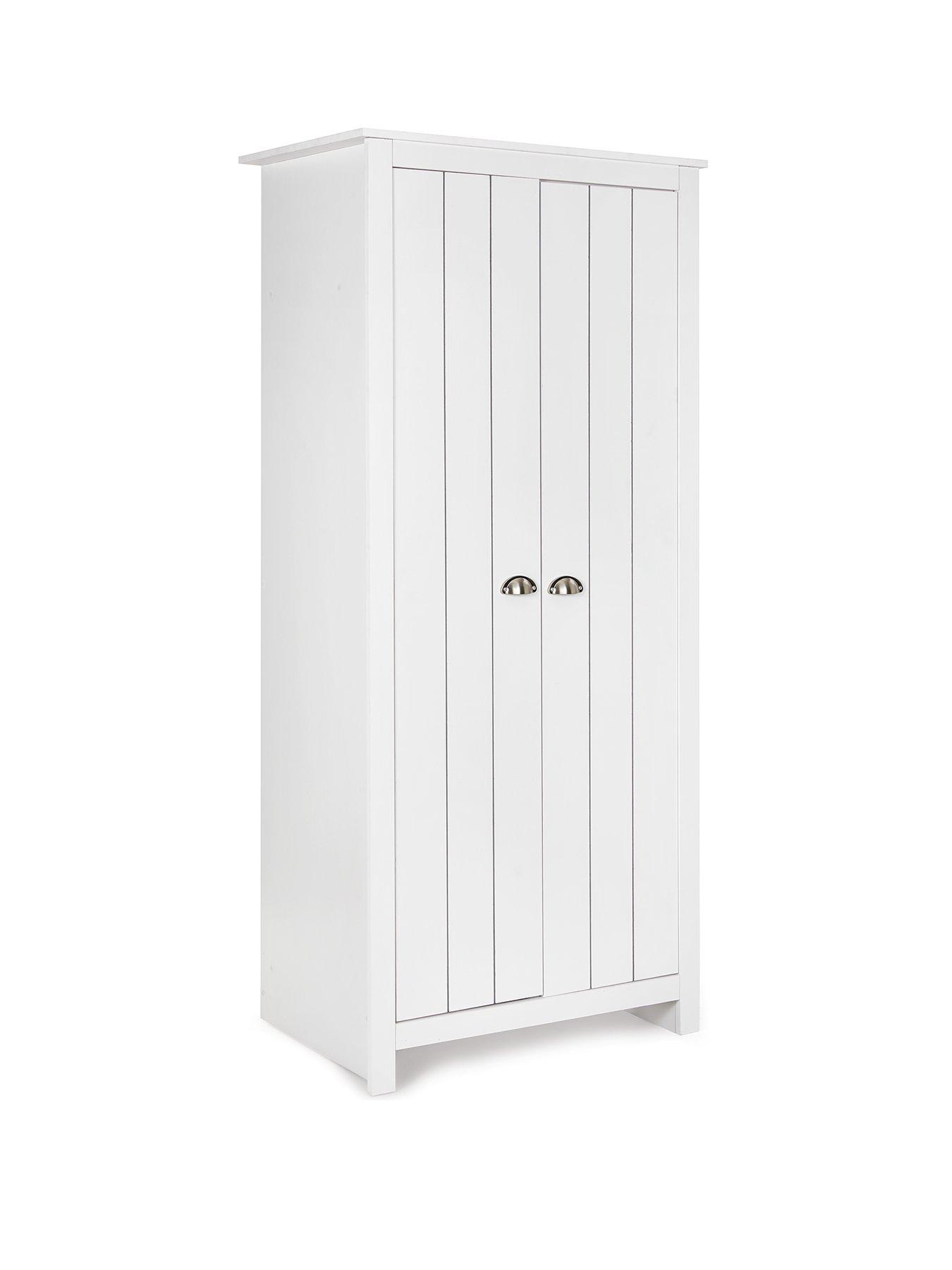 Image 3 of 6 of Very Home Atlanta 3 Piece Package - 2 Door Wardrobe, 4 Drawer Chest and 2 Drawer Bedside Chest - White