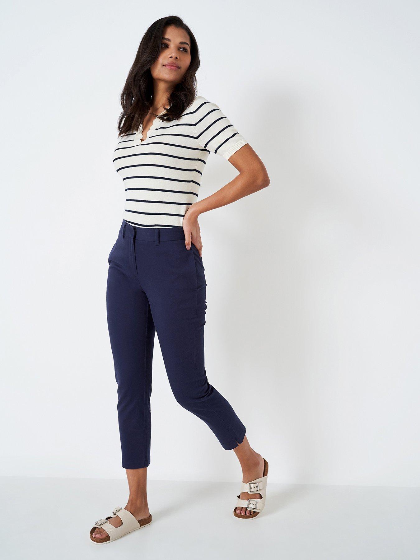  image of crew-clothing-capri-pant-navy