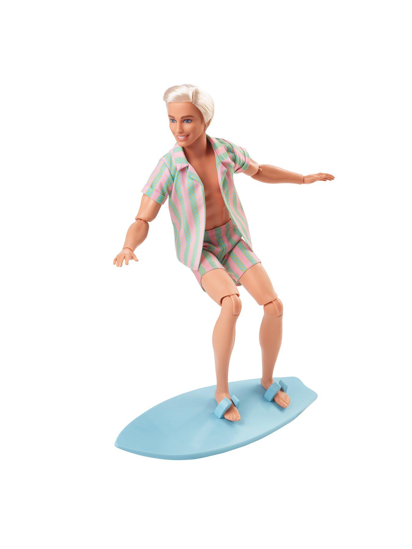  image of barbie-the-movie-ken-doll-in-pastel-stripes-beach-outfit