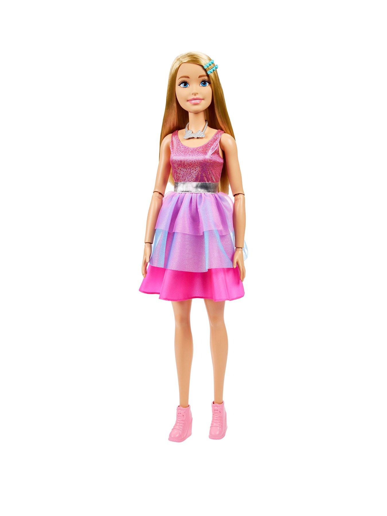 undefined Large Doll, 28ins tall, with blonde hair and shimmery pink dress