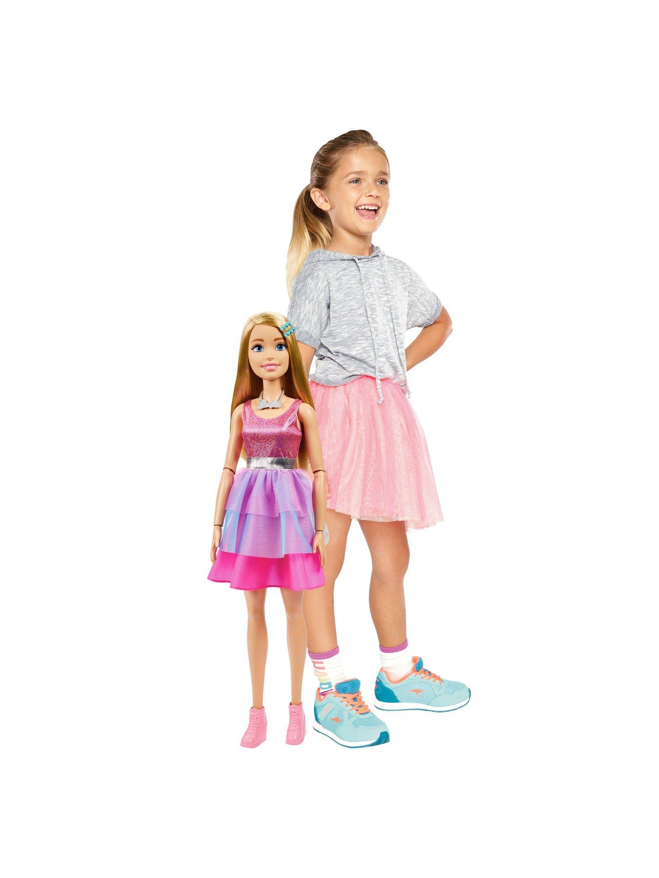  image of barbie-large-doll-28ins-tall-with-blonde-hair-and-shimmery-pink-dress