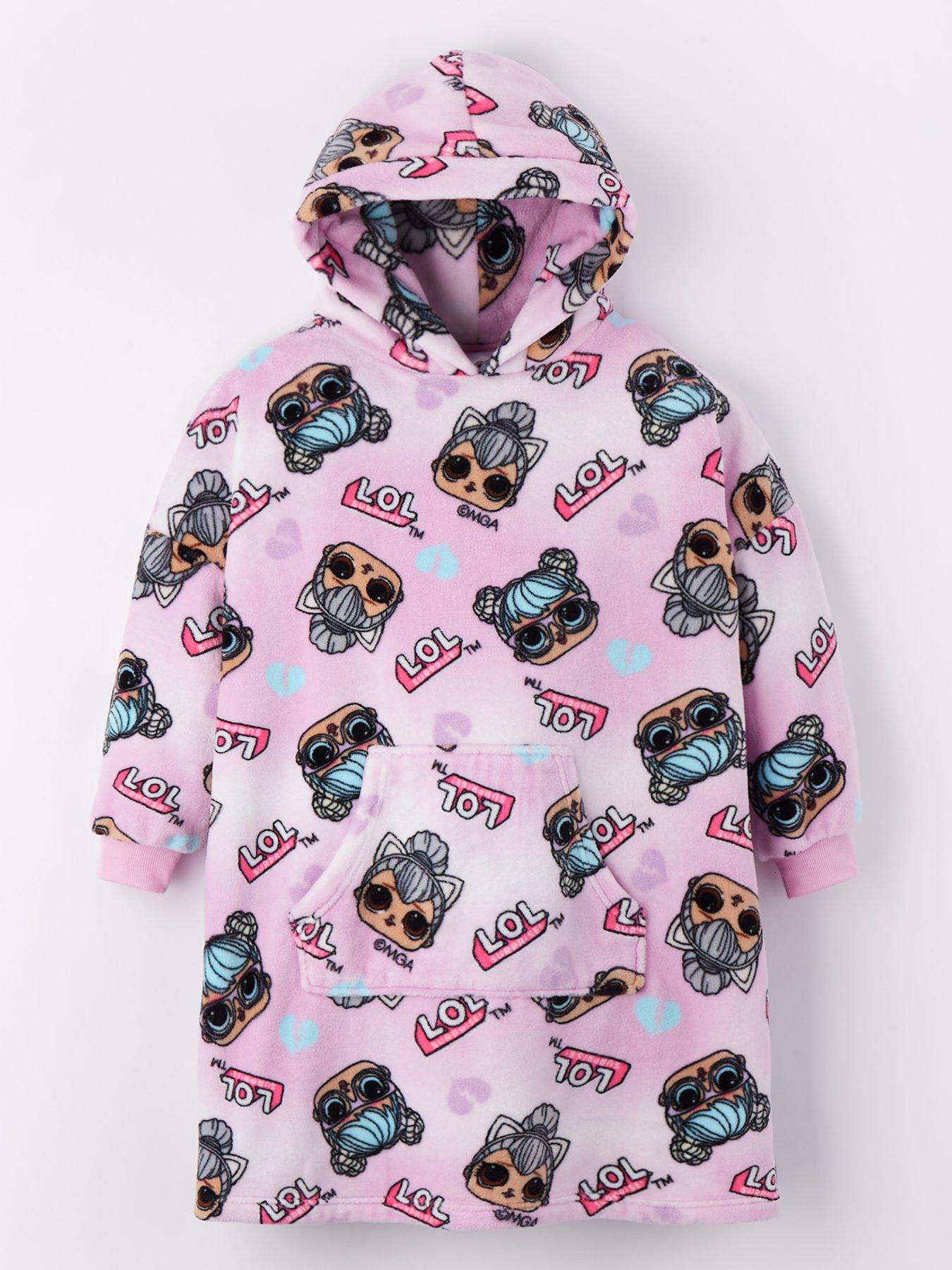 Tie Dye Fleece Hooded Blanket Pink