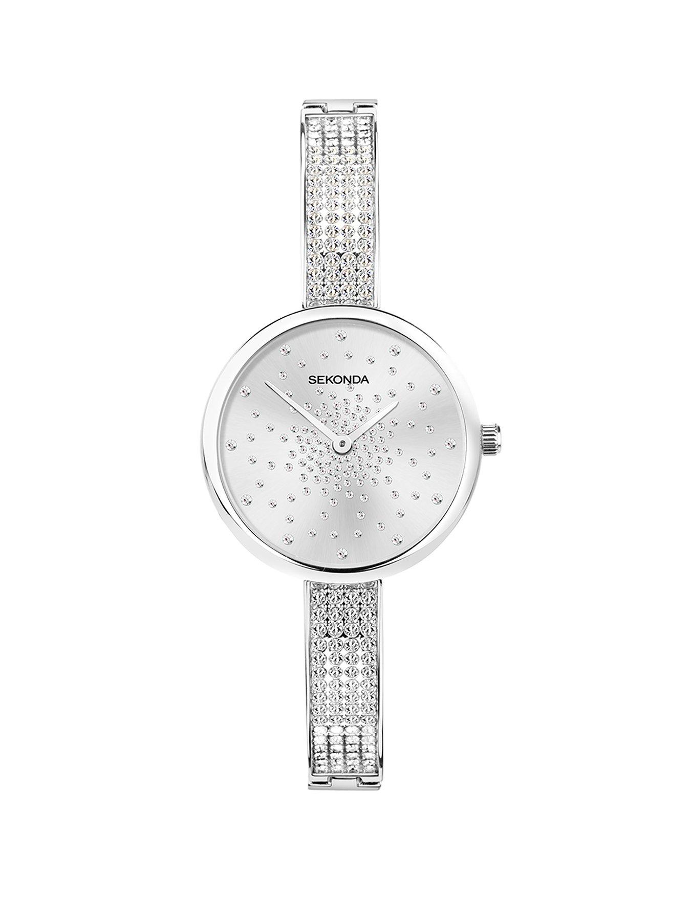 undefined Womens Silver Alloy Bracelet Analogue Watch
