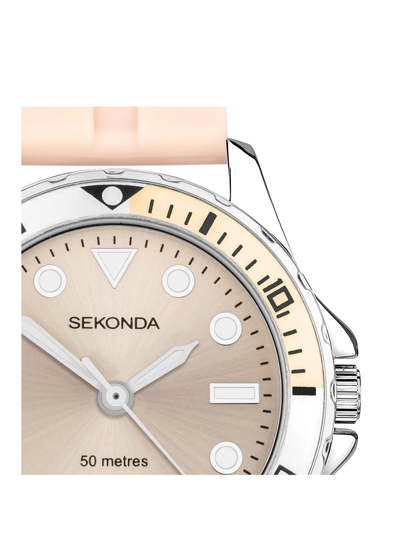 Sekonda Womens Peach Rubber Strap Analogue Watch littlewoods