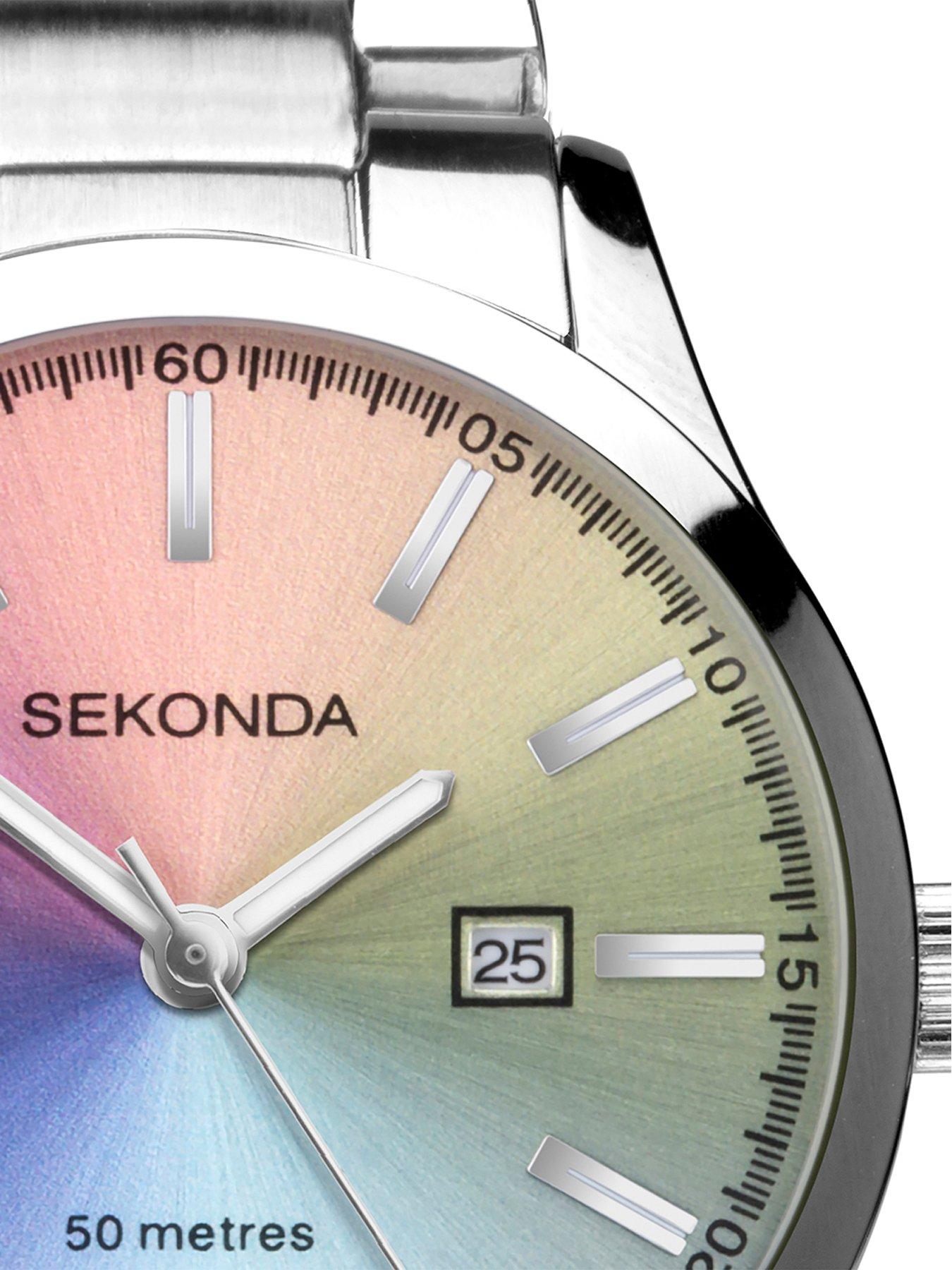 Image 3 of 6 of Sekonda Womens Taylor Stainless Steel Bracelet With Rainbow Dial Analogue Watch - Silver