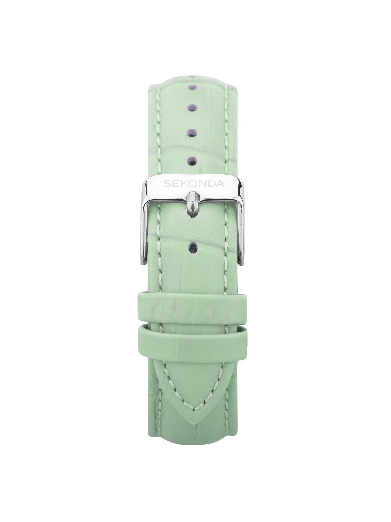 Image 6 of 6 of Sekonda Womens Light Green Leather Strap Analogue Watch