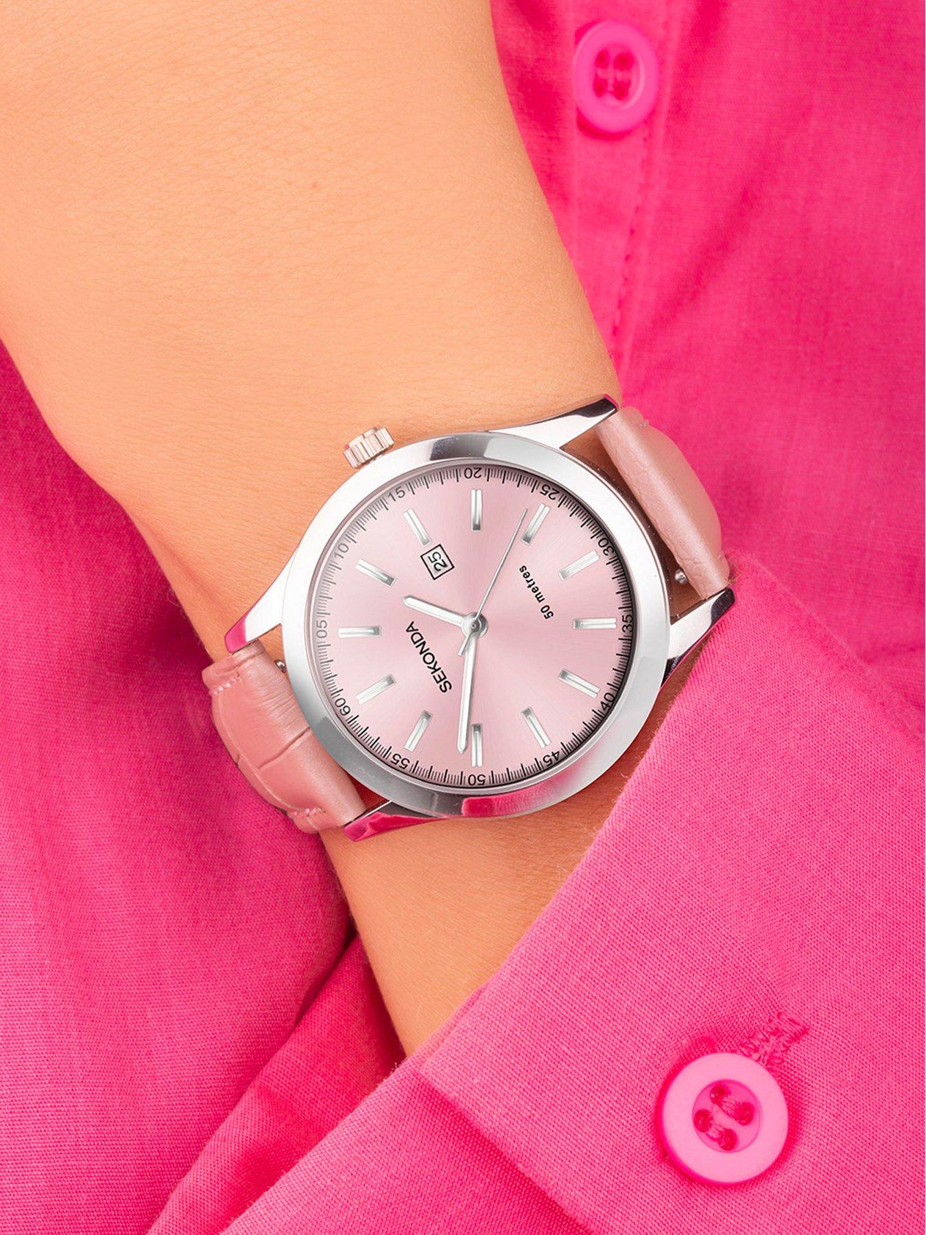 Sekonda Womens Taylor Light Pink Strap with Light Pink Dial Analogue ...