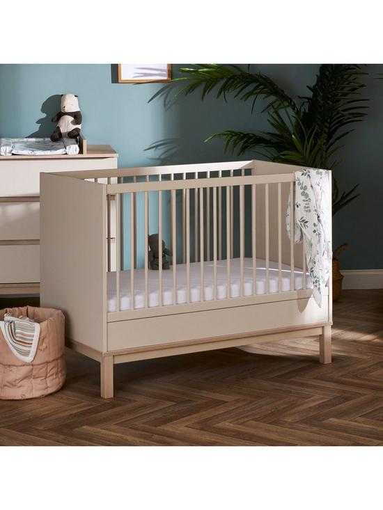front image of obaby-astrid-mini-cot-bed-satin