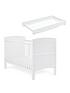  image of obaby-grace-cot-bed-cot-top-changer-fibre-mattress-white