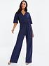  image of quiz-scuba-wrap-palazzo-jumpsuit-with-angel-sleeves-blue