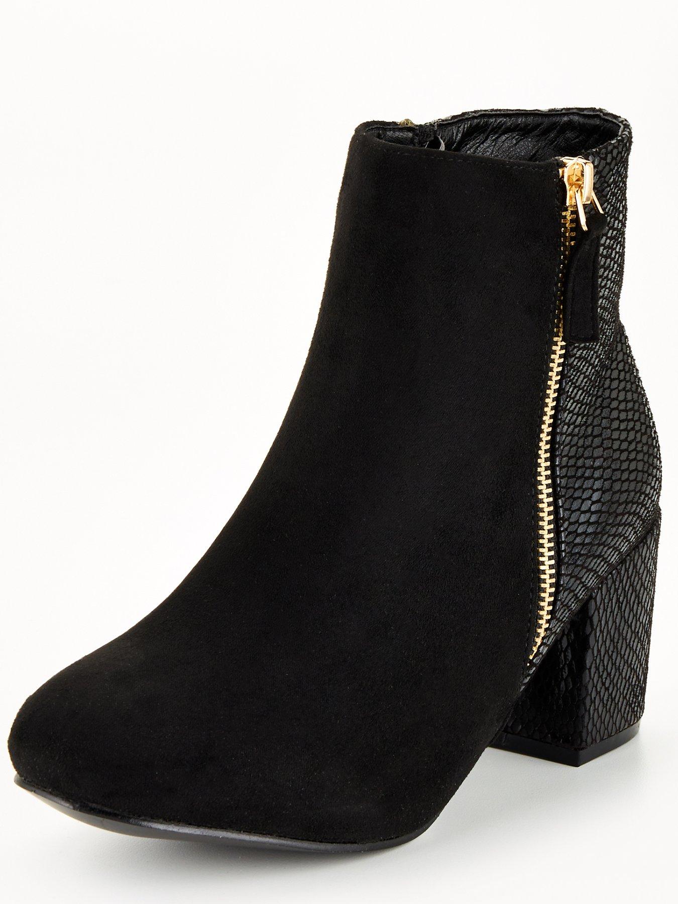 Wide fit black hot sale ankle boots uk