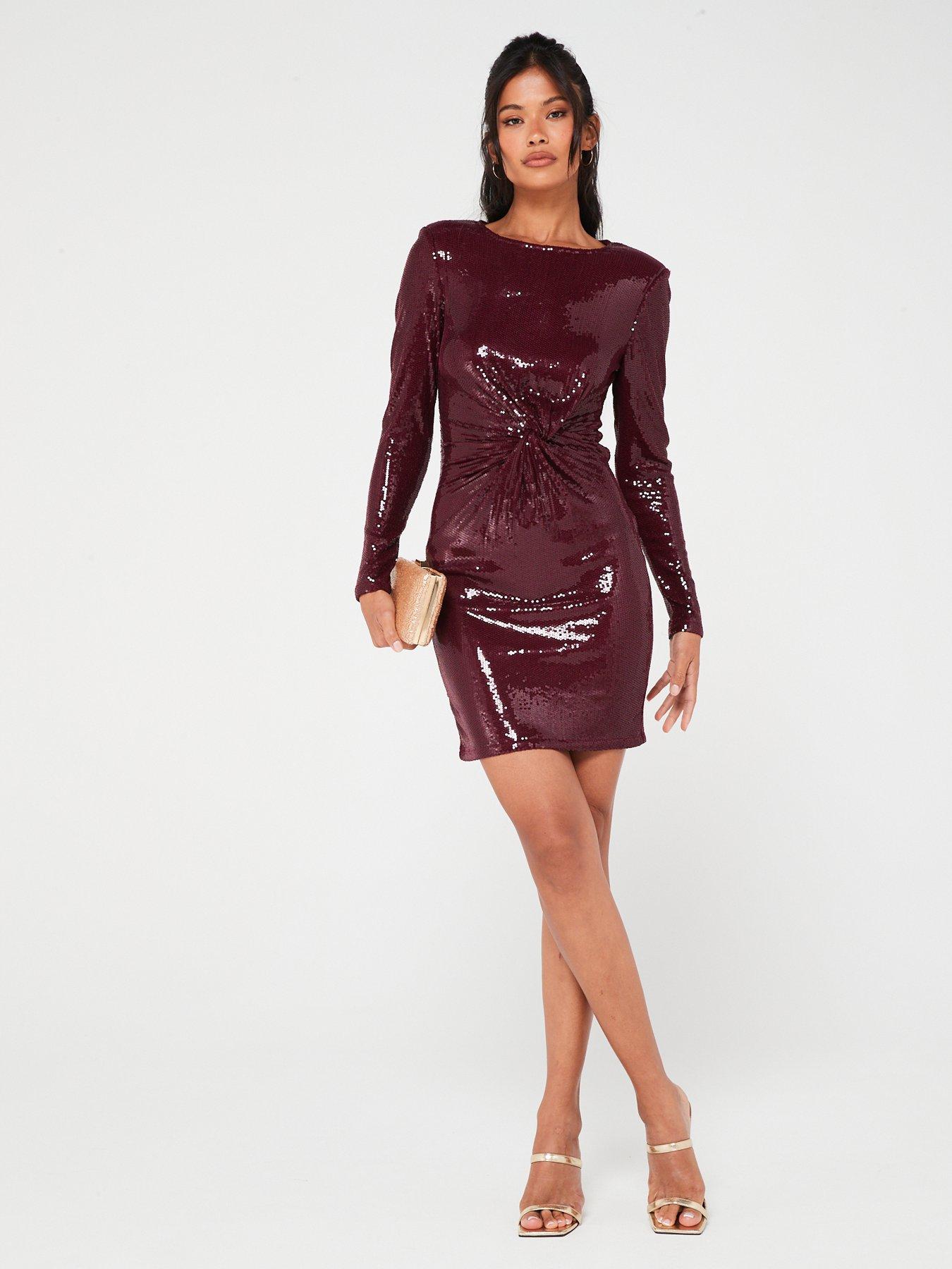 Long sleeve twist outlet dress