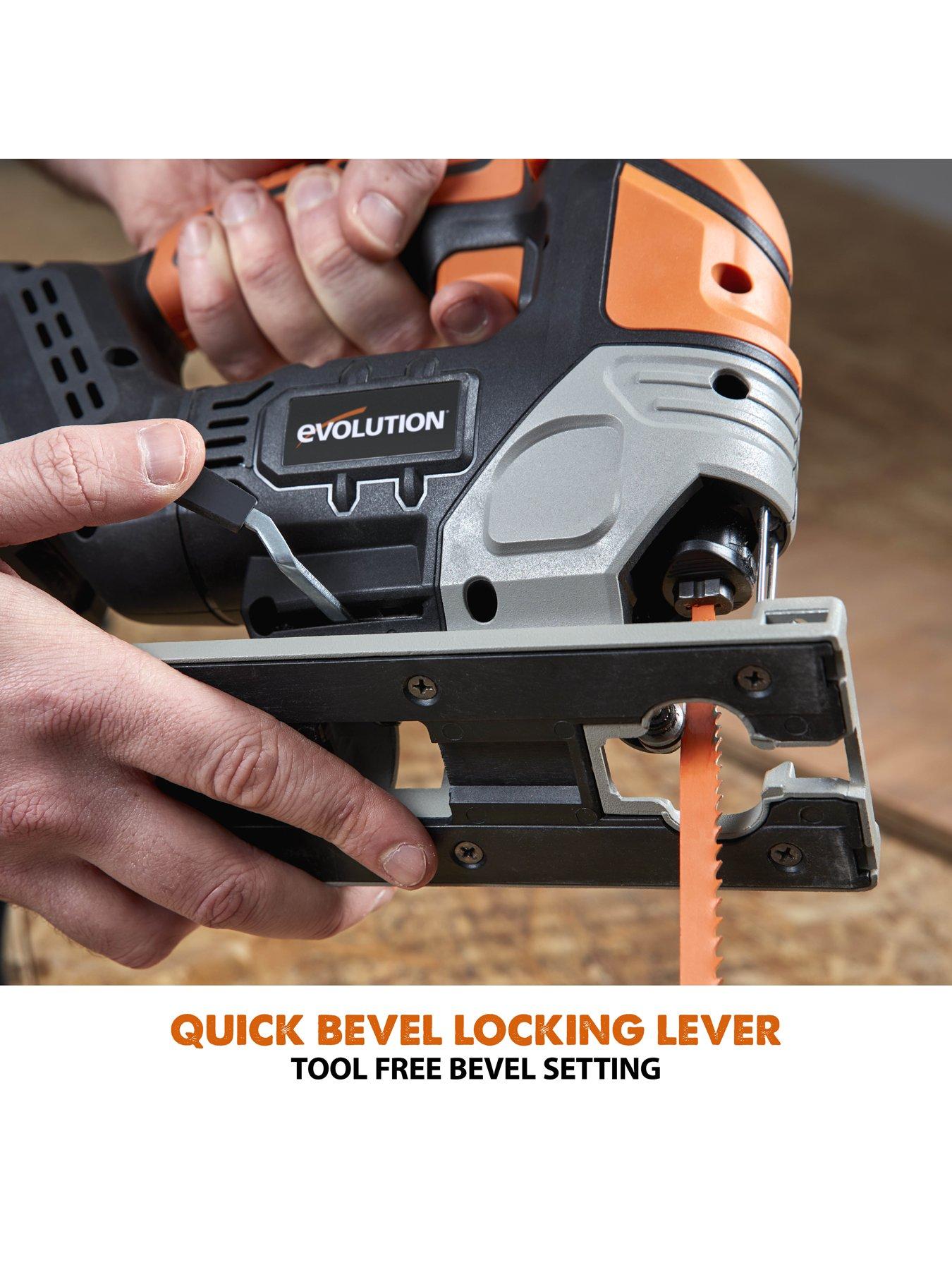  image of evolution-r90jgs-li-18v-li-ion-ext-cordless-jigsaw-with-1x-2ah-battery-amp-rapid-charger