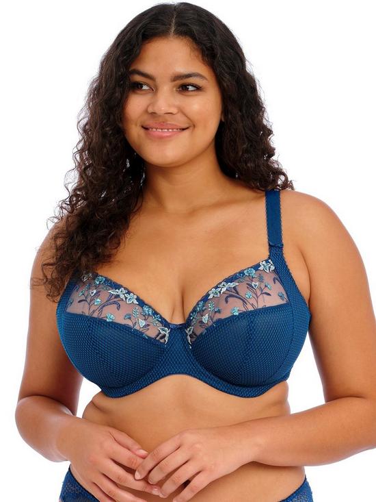 front image of elomi-charley-underwired-plunge-bra-blue