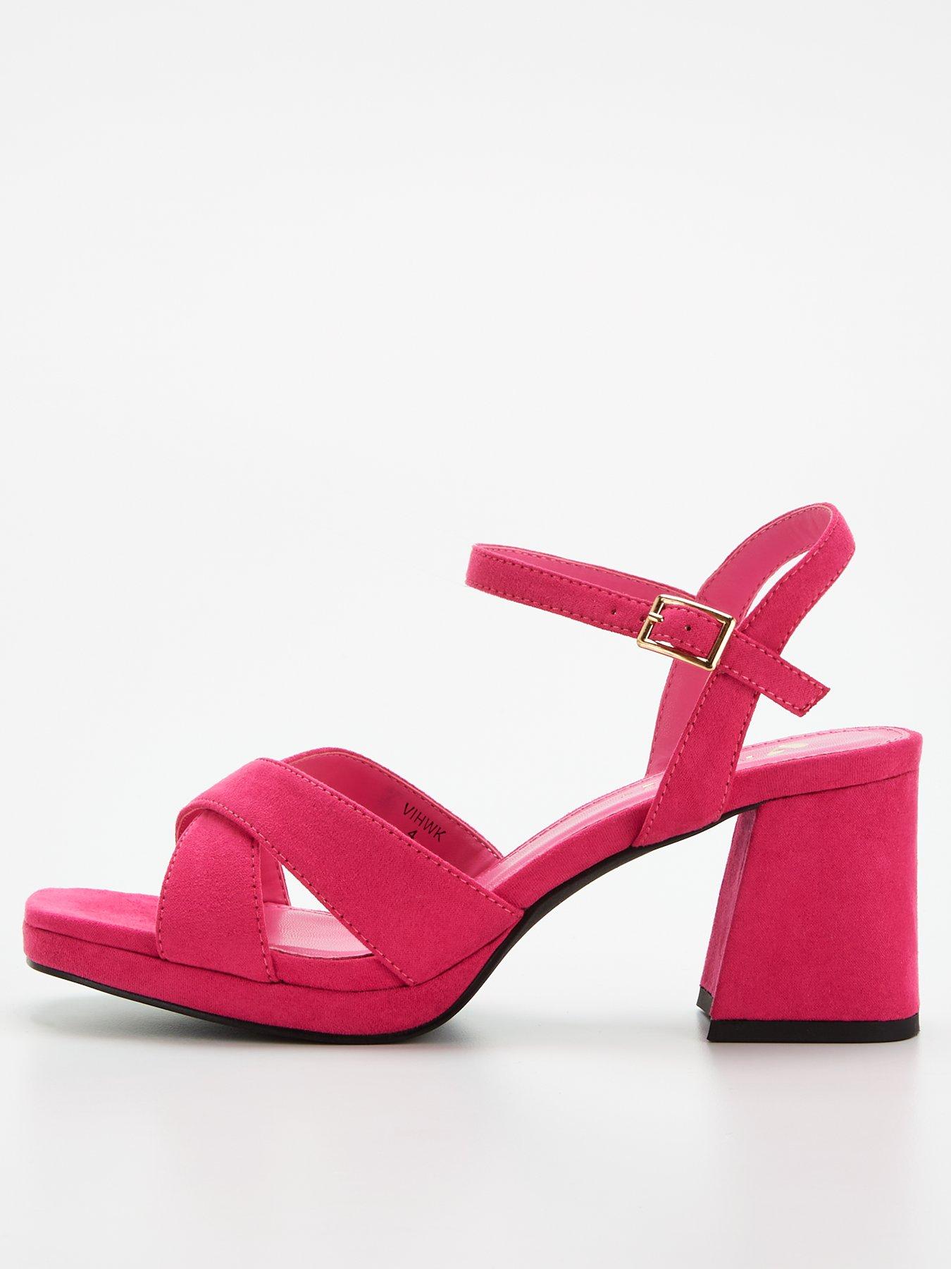 Hot pink best sale wide fit heels