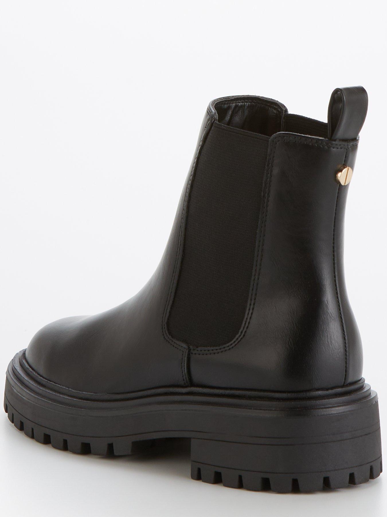 Raid wide fit radar black chunky chelsea boots store