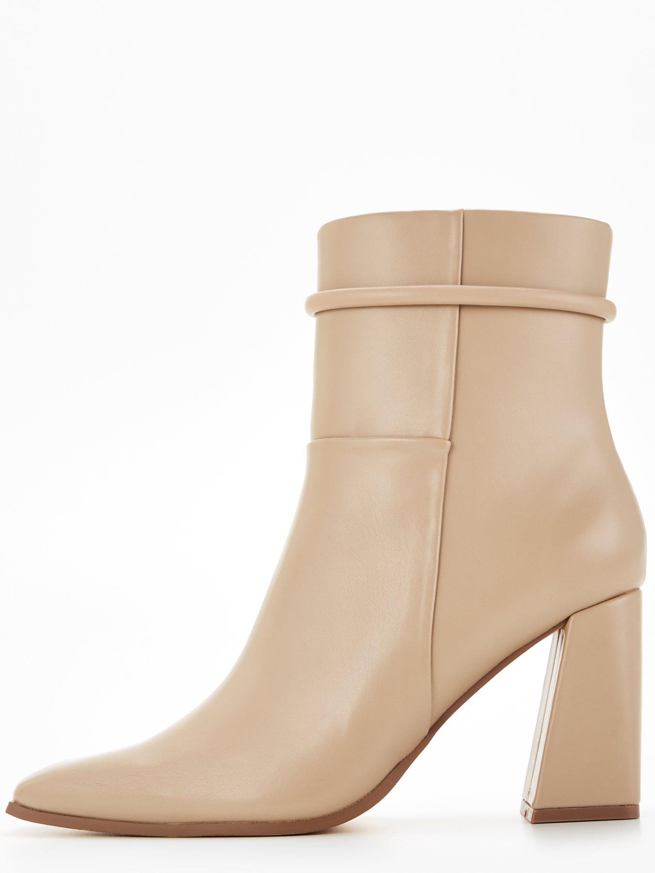 Flared heel hotsell ankle boots