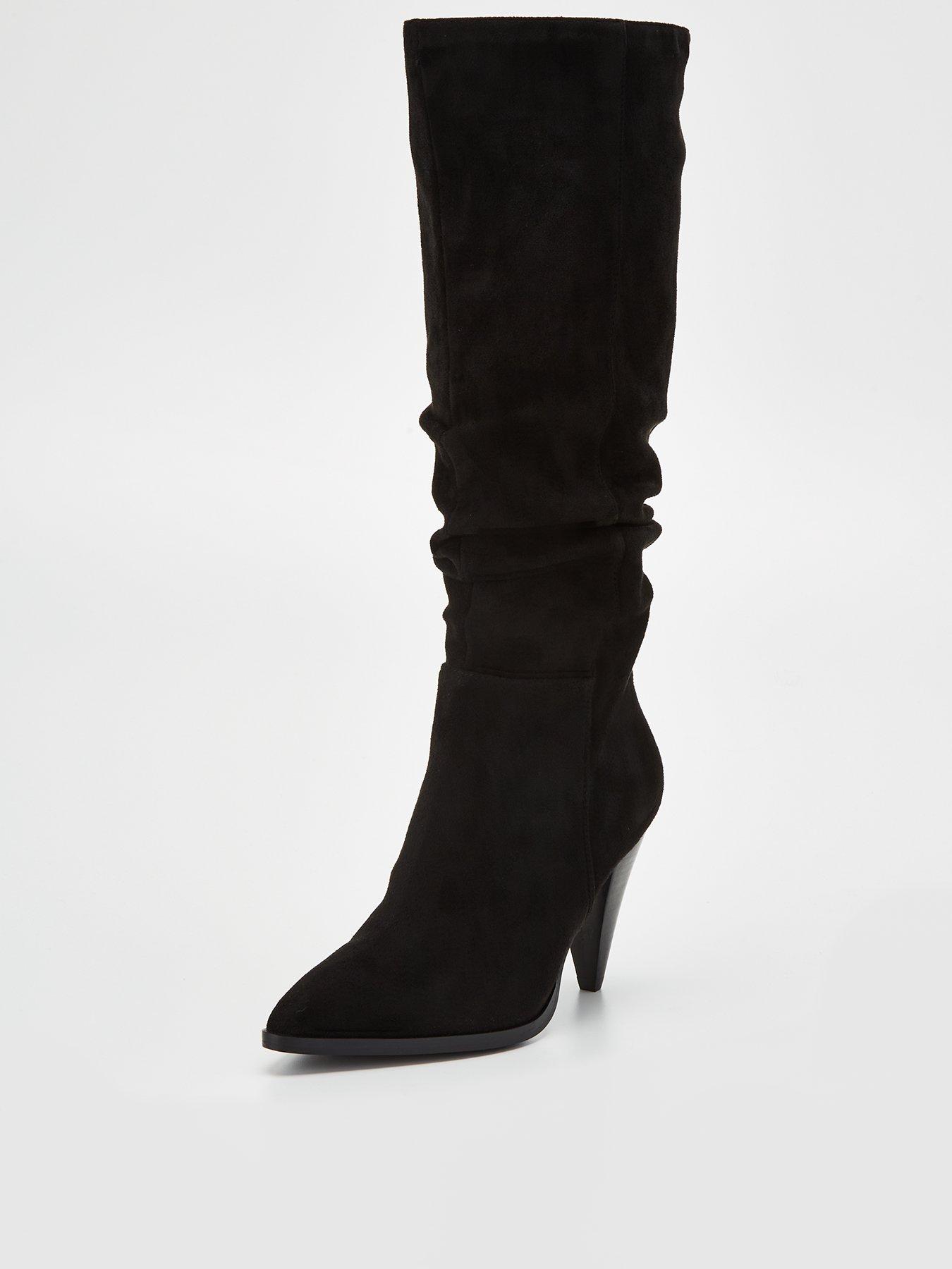 Cone heel slouch hot sale boots