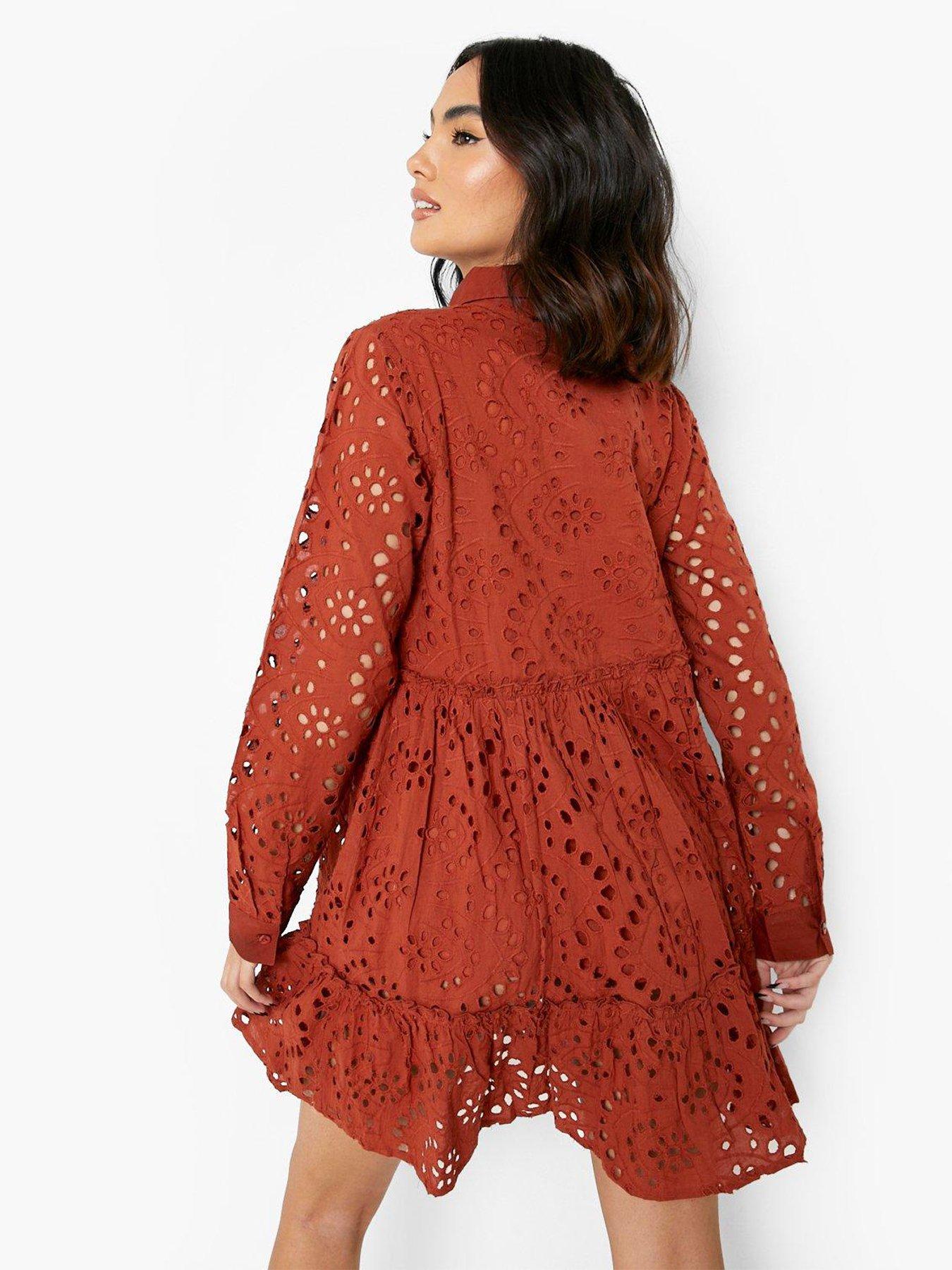 Boohoo hot sale broderie dress