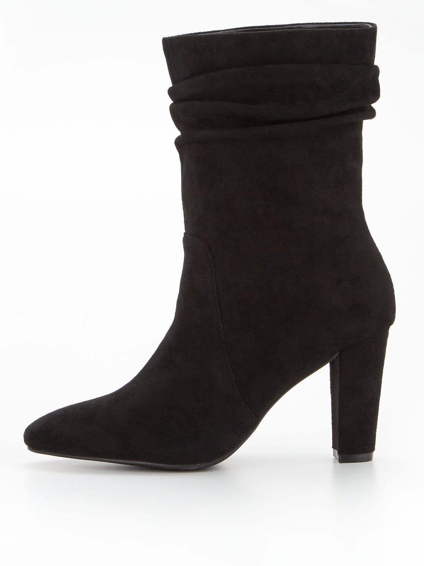 Suede black slouch on sale boots