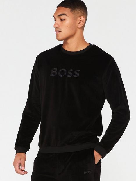 boss-bodywear-velour-lounge-sweatshirt-black