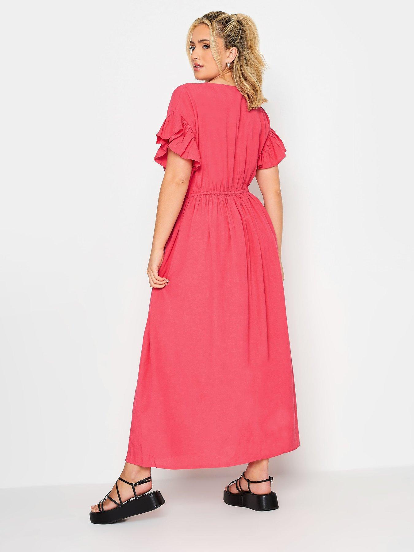 Boho Maxi Dress Hot Coral