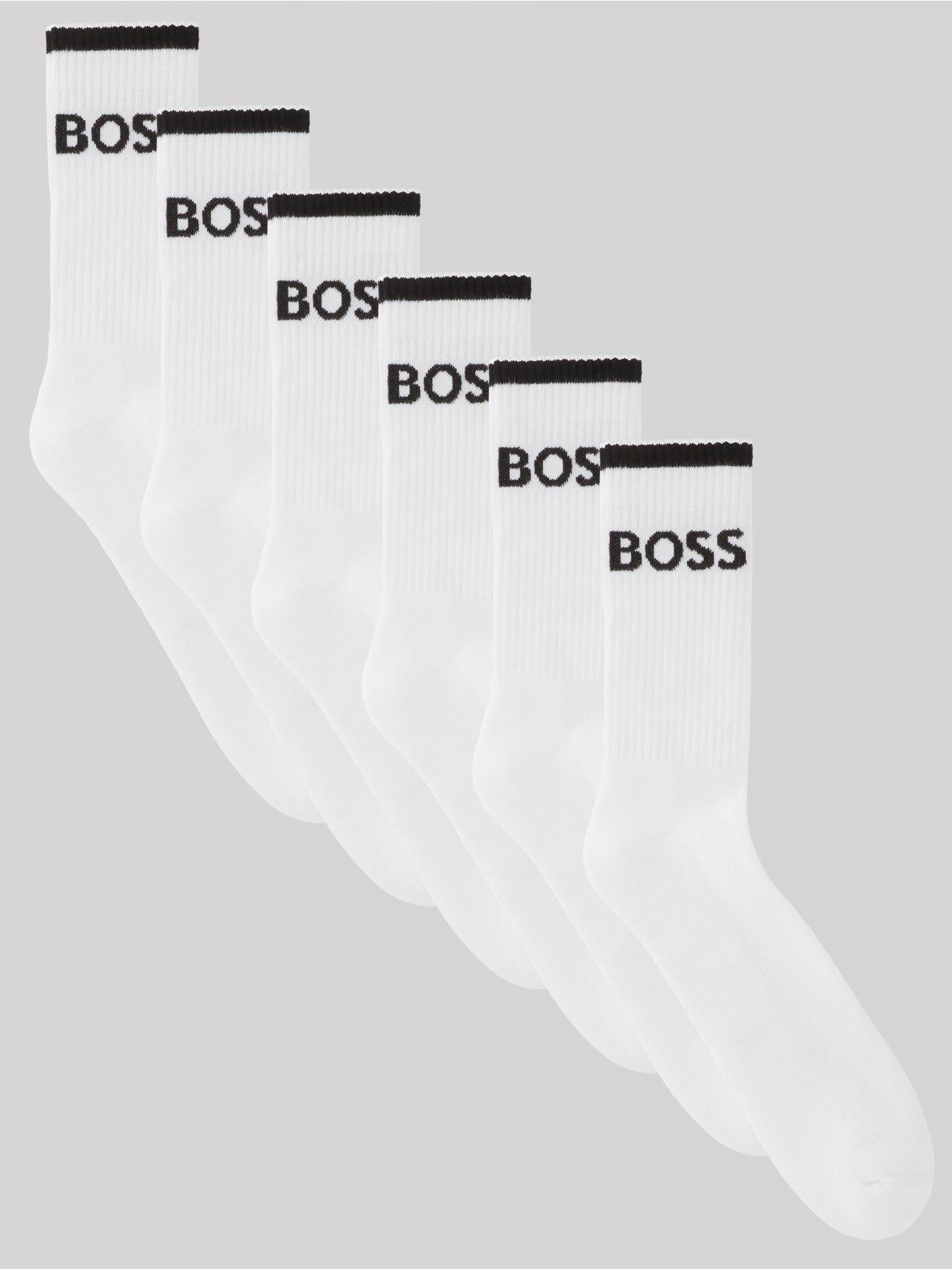 BOSS 6 Pack Crew Sports Socks-white
