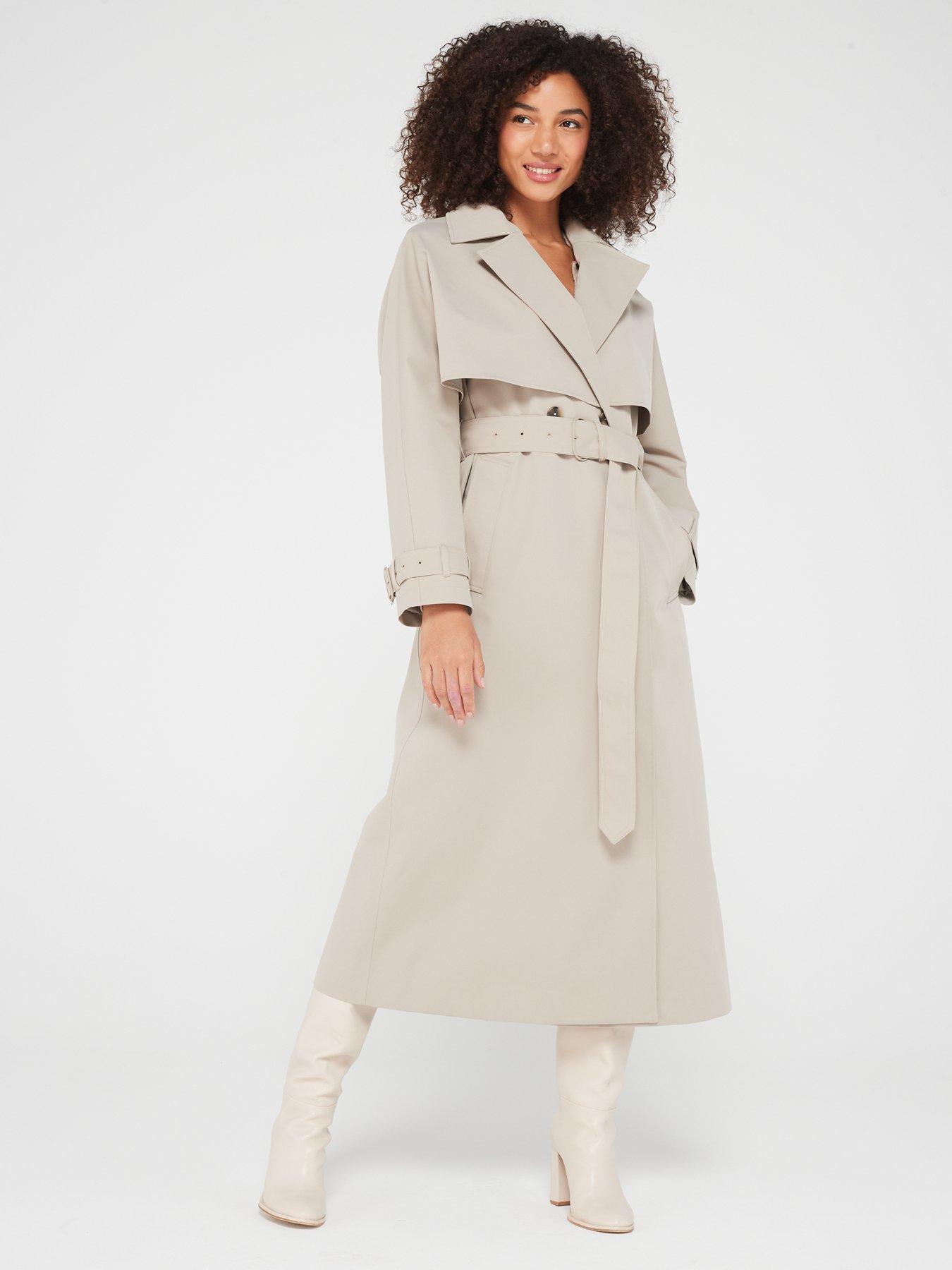front image of calvin-klein-technical-bonded-trench-coat-taupe