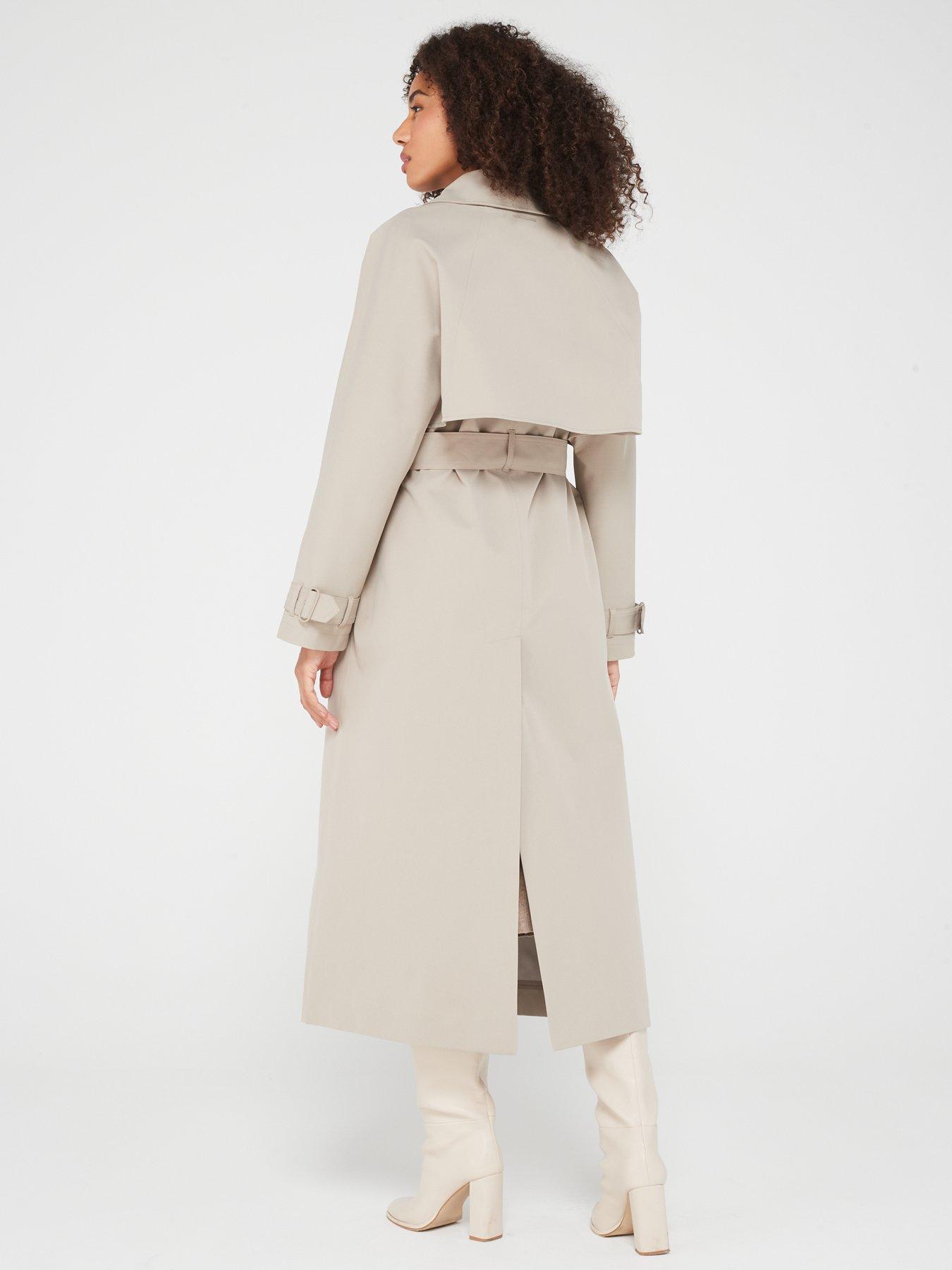  image of calvin-klein-technical-bonded-trench-coat-taupe
