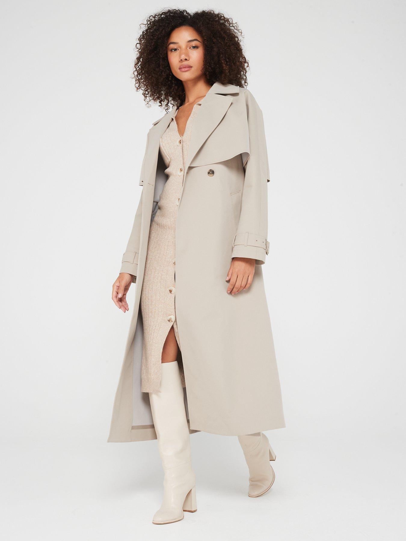  image of calvin-klein-technical-bonded-trench-coat-taupe