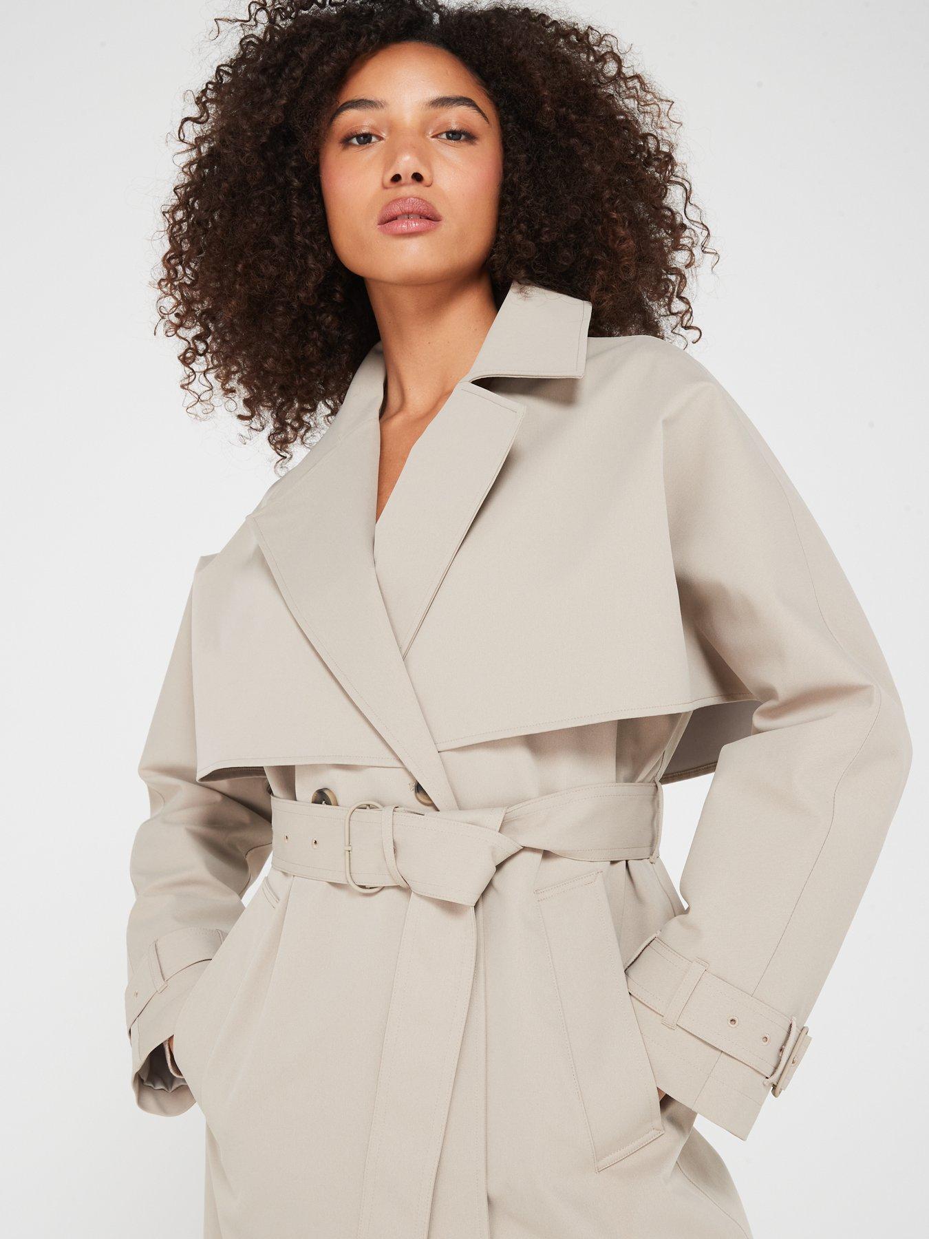  image of calvin-klein-technical-bonded-trench-coat-taupe