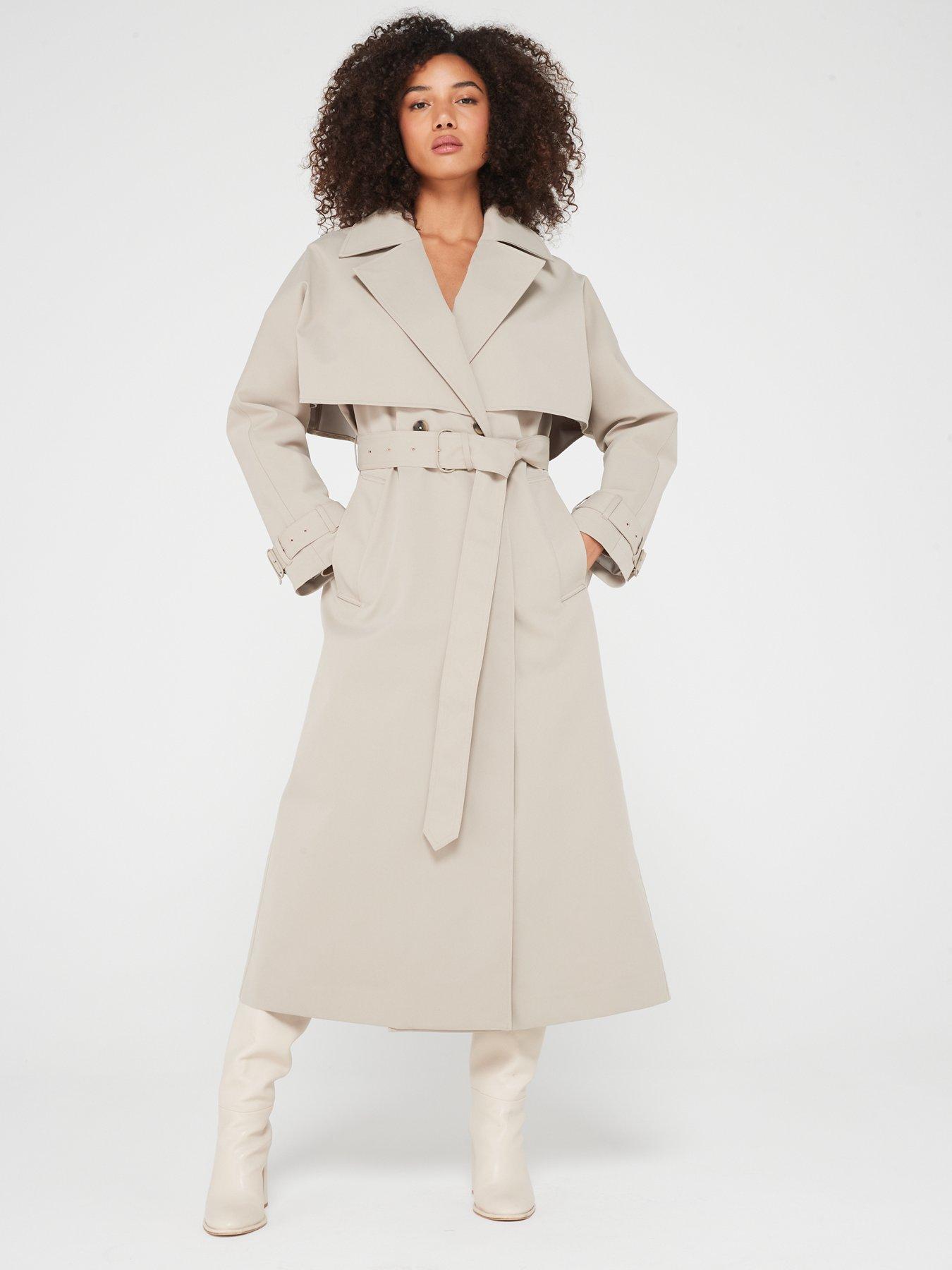  image of calvin-klein-technical-bonded-trench-coat-taupe