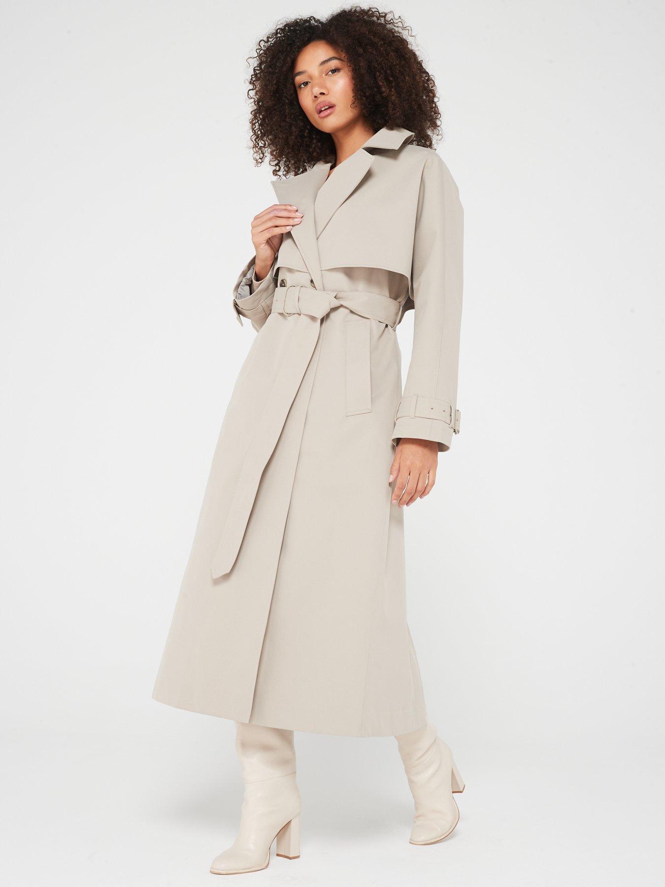 image of calvin-klein-technical-bonded-trench-coat-taupe