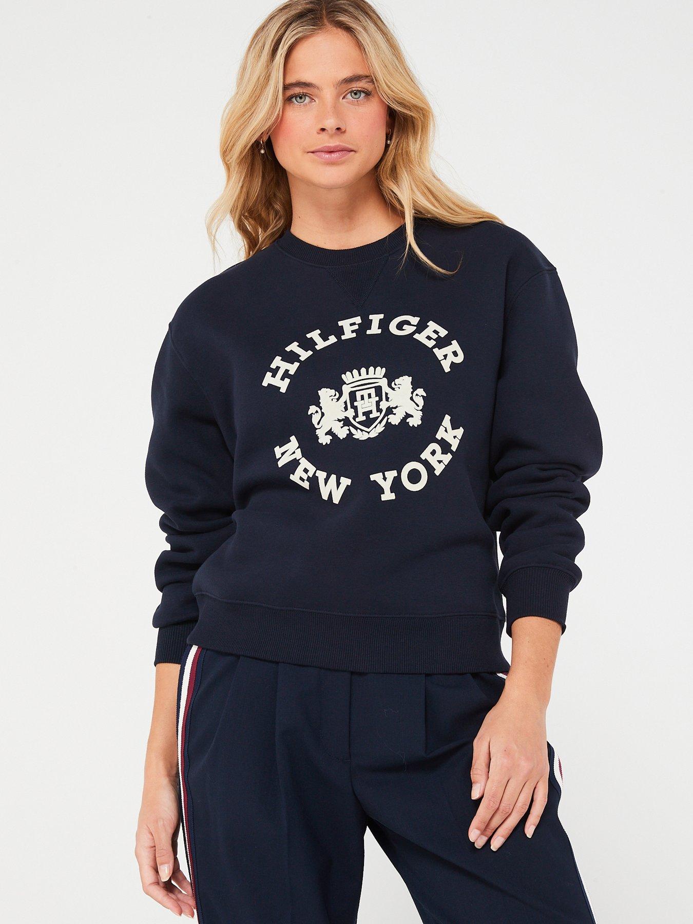 Varsity Logo Flock Sweatshirt - Blue