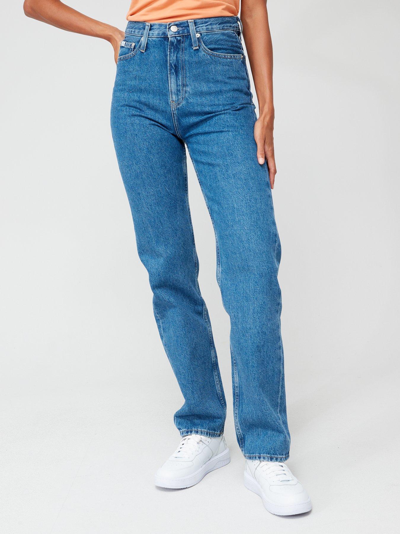 Calvin Klein Jeans High Rise Straight Leg Jeans - Black
