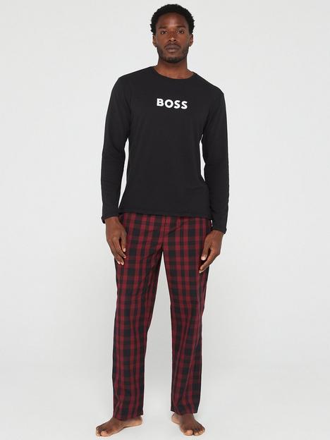 boss-bodywear-easy-long-pyjama-set-dark-red