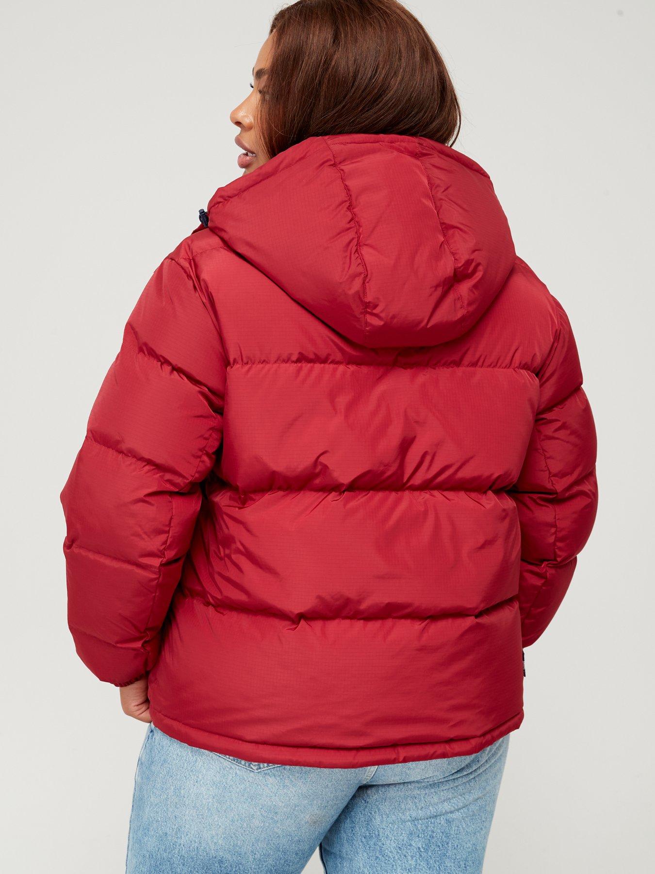 Tommy Jeans Curve Alaska Quilted Puffer Jacket - Red | littlewoods.com