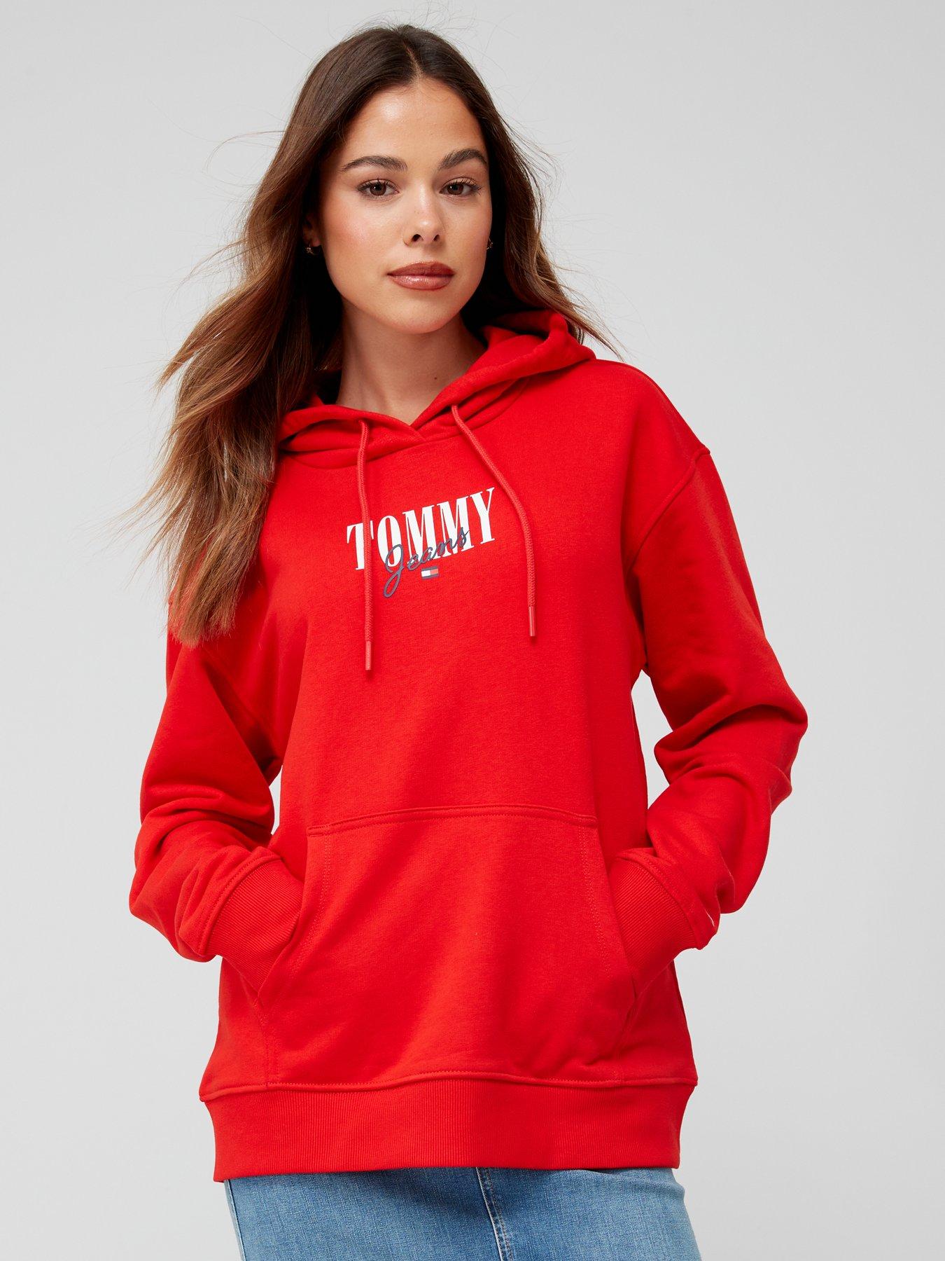 Red tommy hot sale jeans hoodie