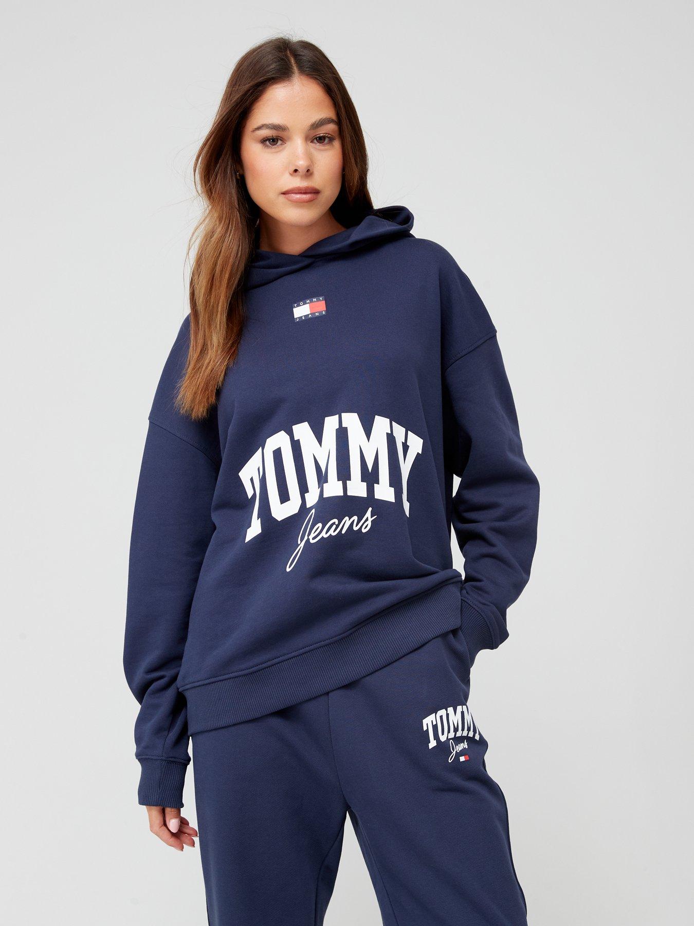 Tommy jeans logo hoodie hot sale women's