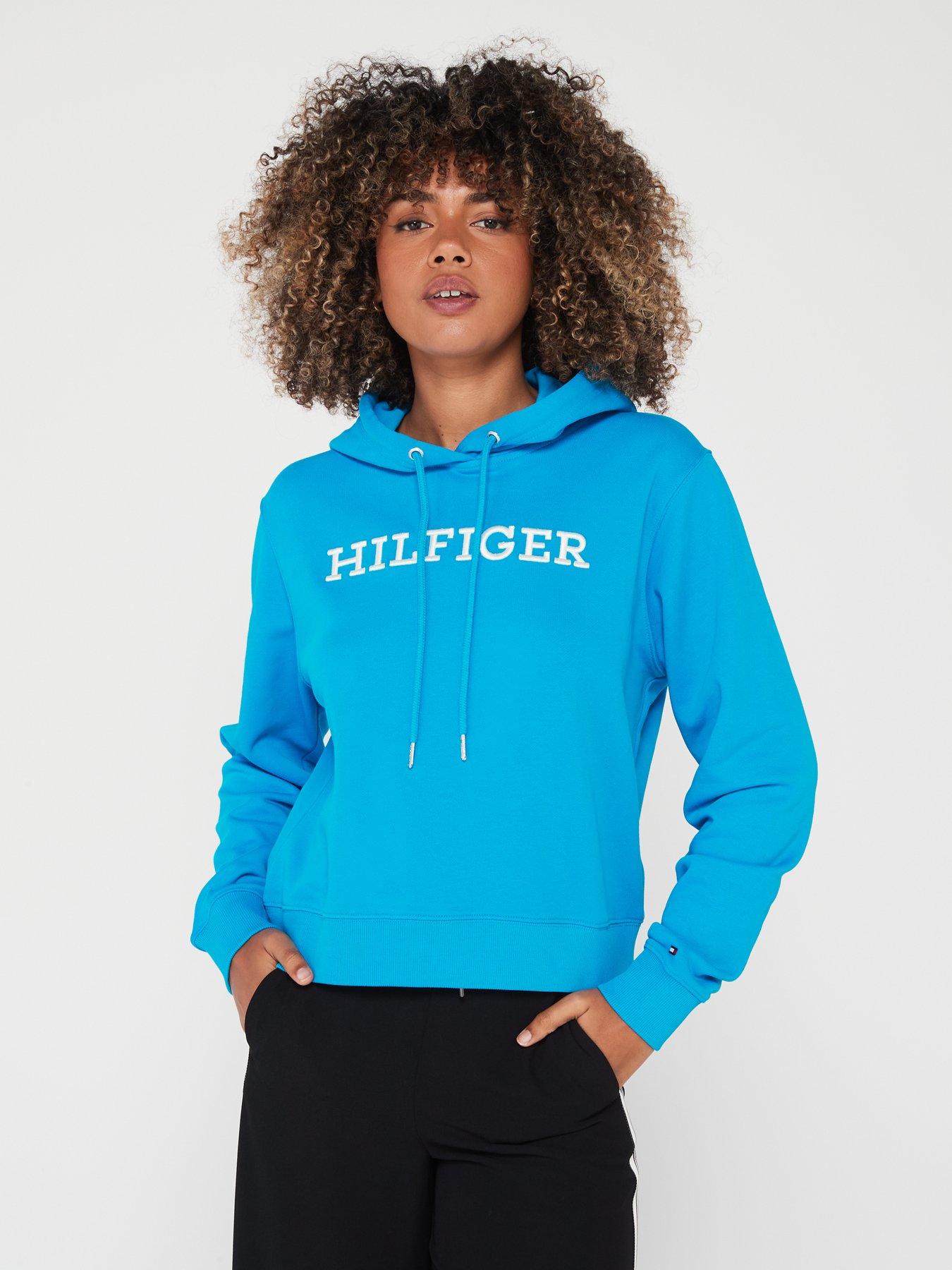 Tommy hilfiger deals logo hoodie blue