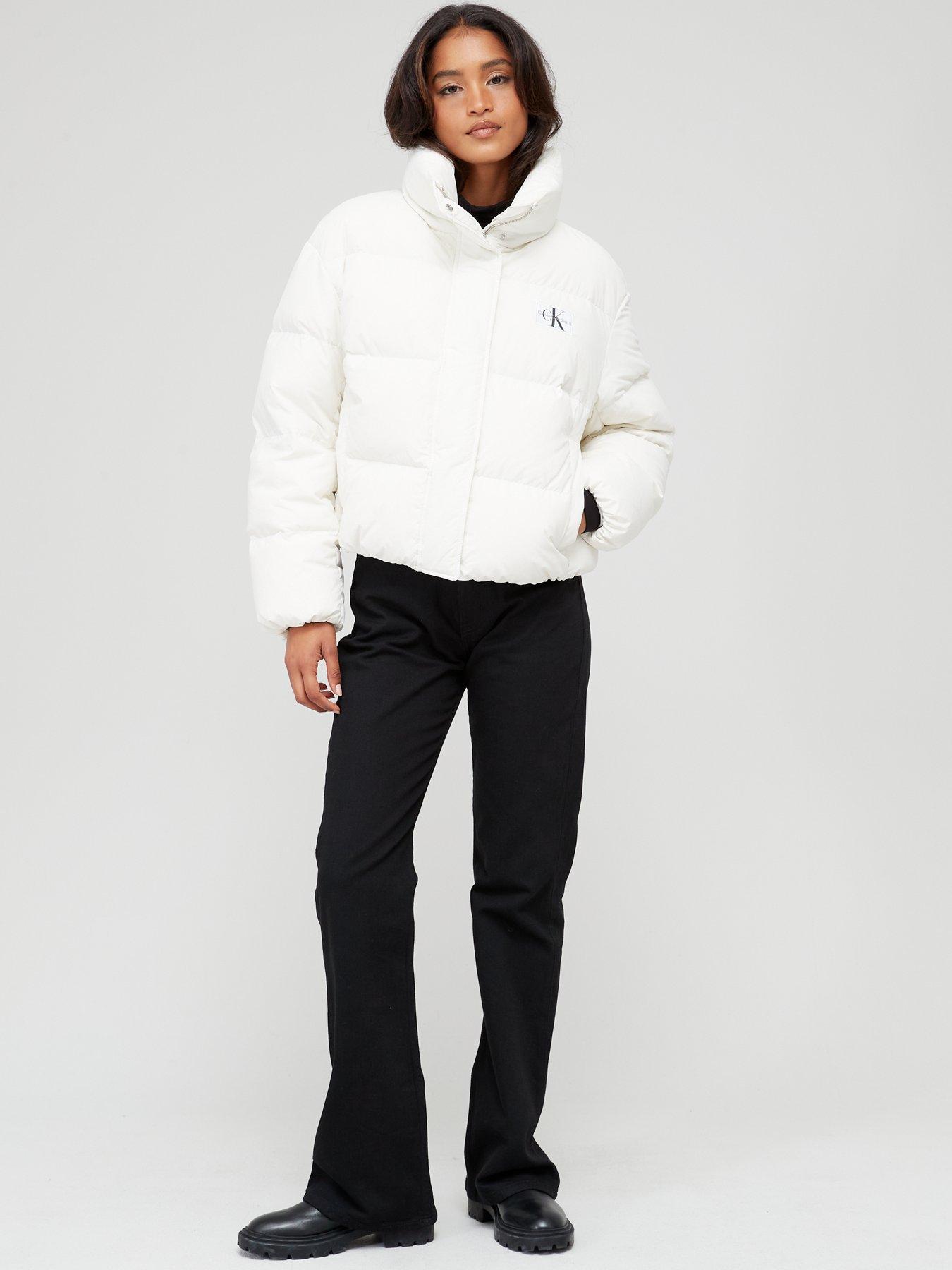 Calvin Klein White Puffer Coat Size popular Small