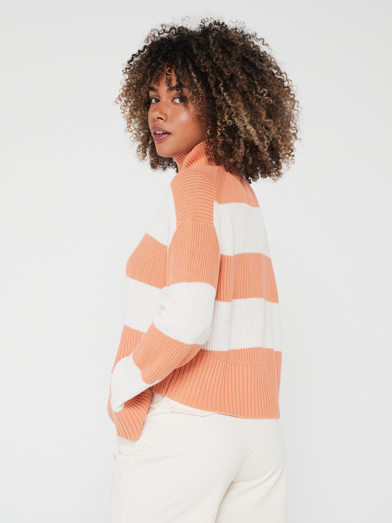 Logo Rib Stripe Jumper Orange