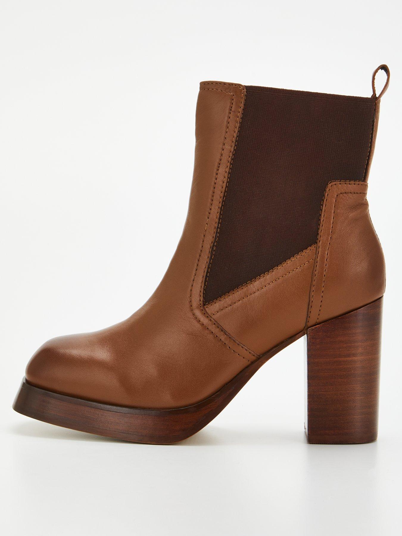 Stacked heel hot sale ankle boots