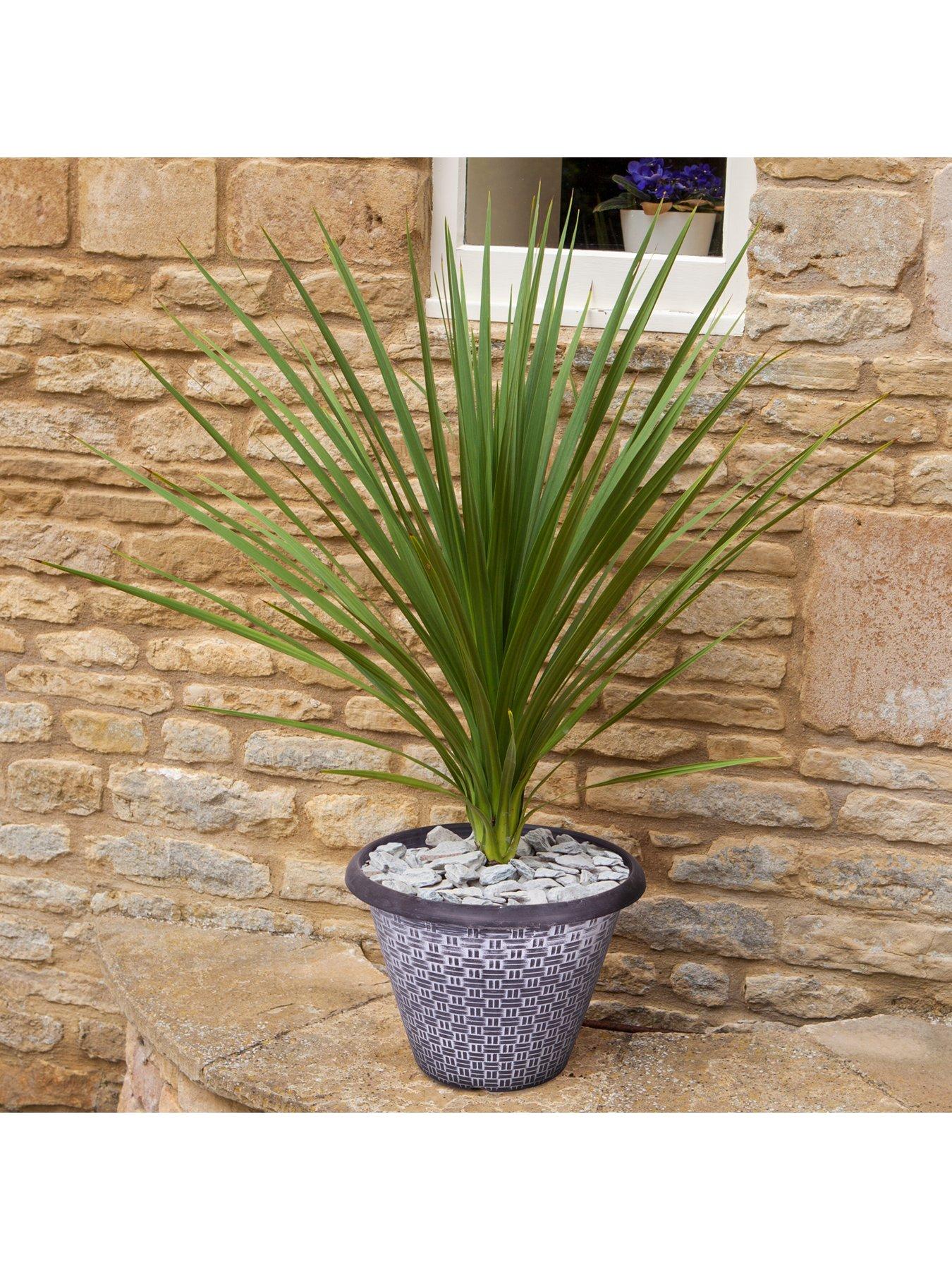  image of you-garden-2-wicker-pattern-black-amp-silver-planters-30cm-diameter