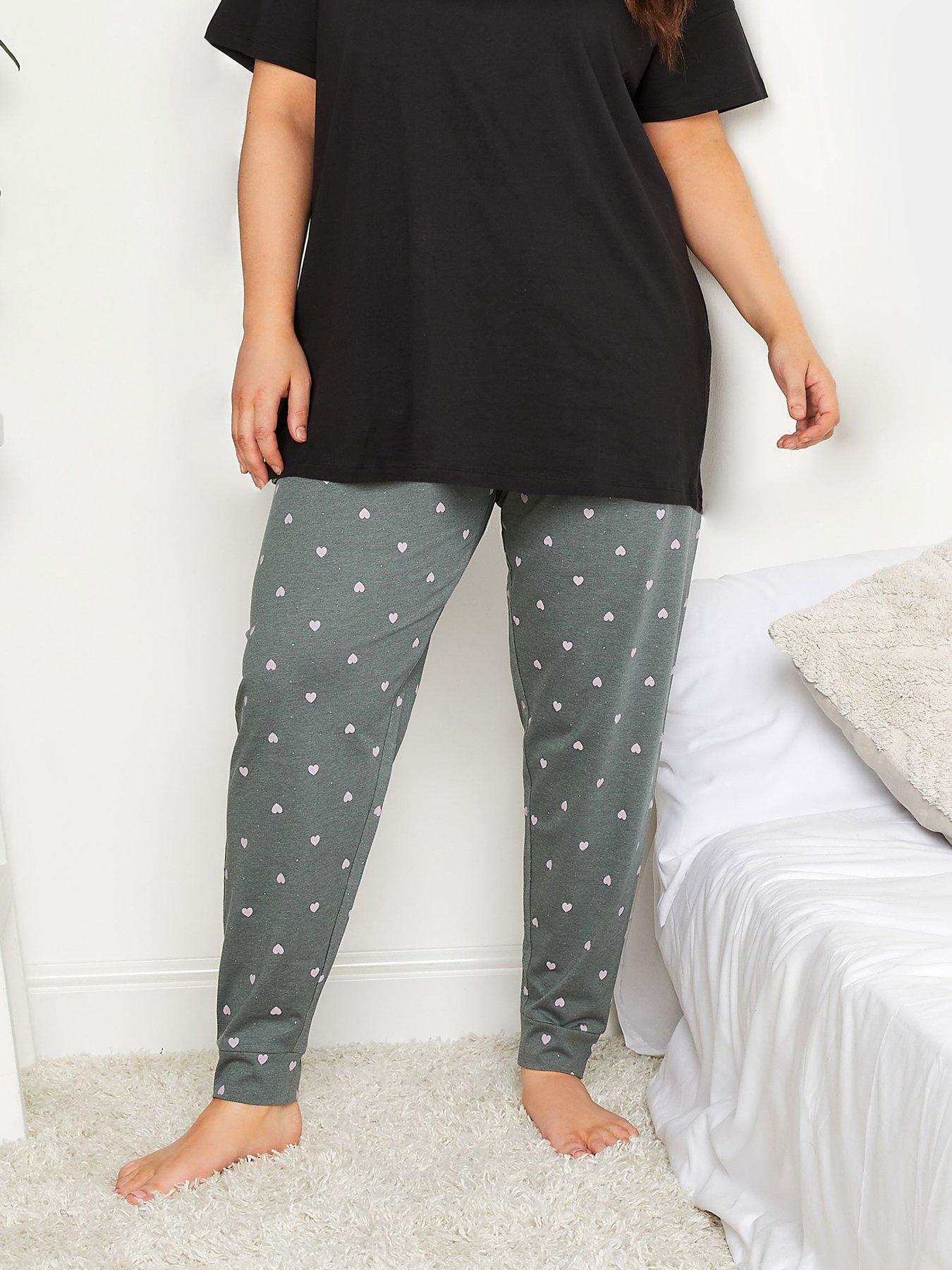 Black cuffed pyjama online bottoms