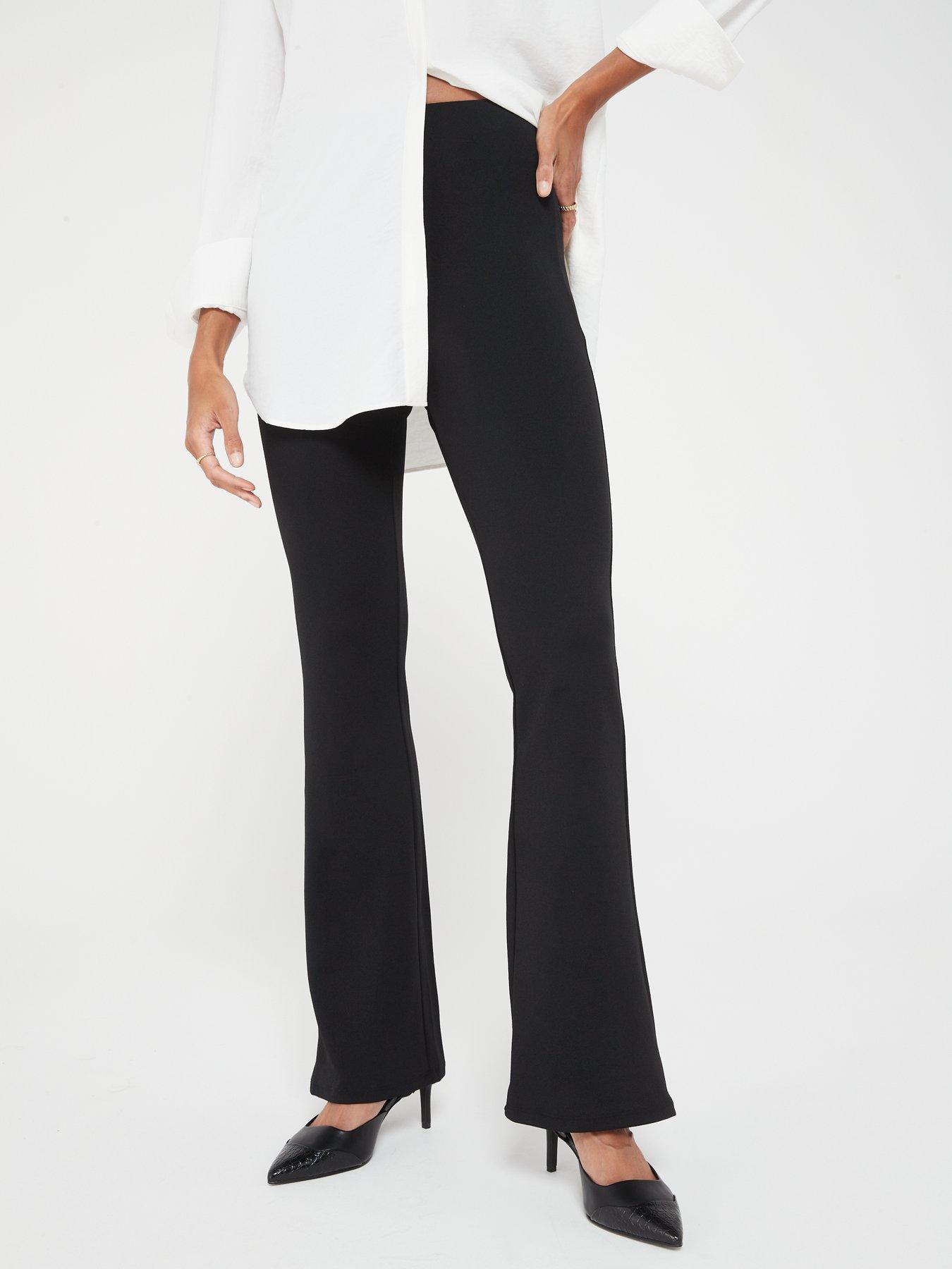 undefined High Waisted Kick Flare Trouser - Black