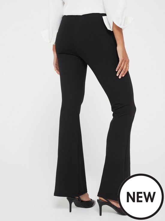 stillFront image of everyday-high-waisted-kick-flare-trouser-black