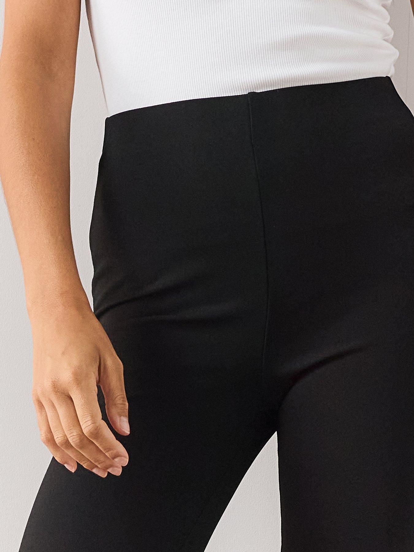 Image 5 of 7 of The Very Collection Womens High Waisted Kick Flare Jersey Trousers - Black